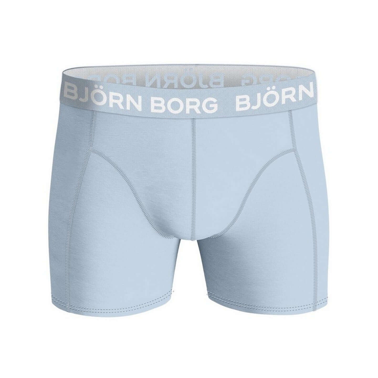 Bjorn Borg Cotton Stretch Boxer Trunks 3 Pack - Black,Navy Print, Blue