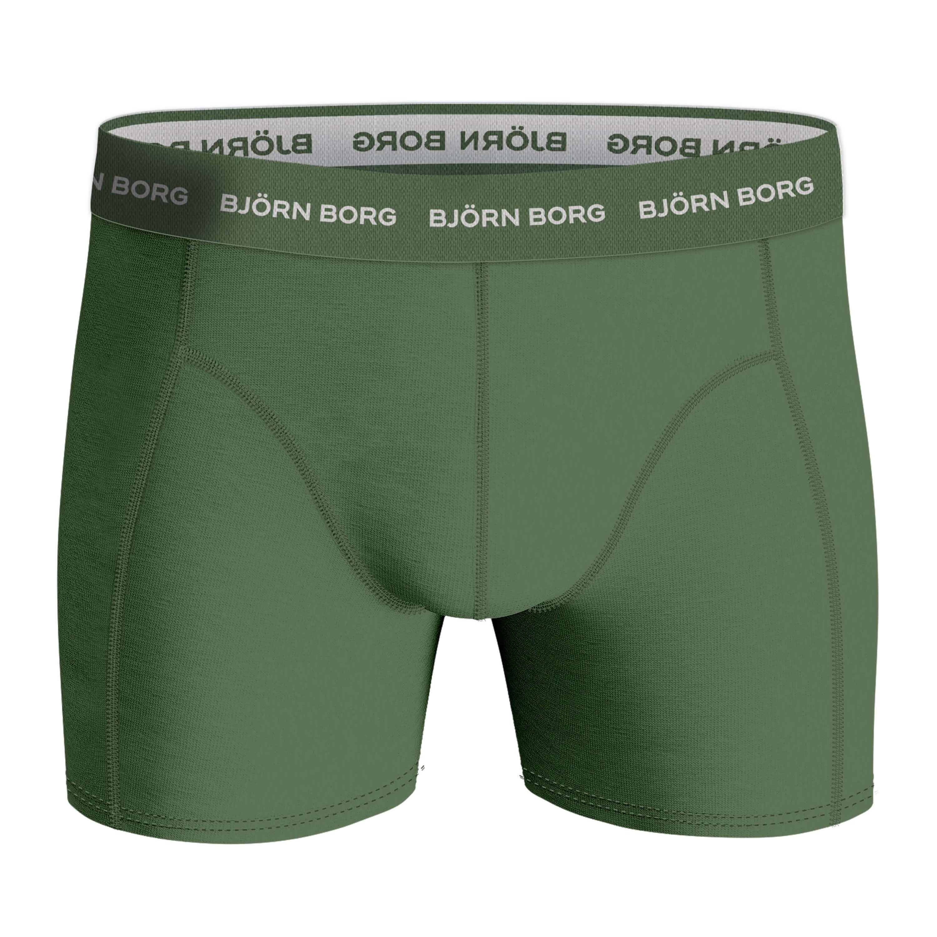 Bjorn Borg Cotton Stretch Boxer Trunks 5 pack - Orange, Olive, Green, Black, Print