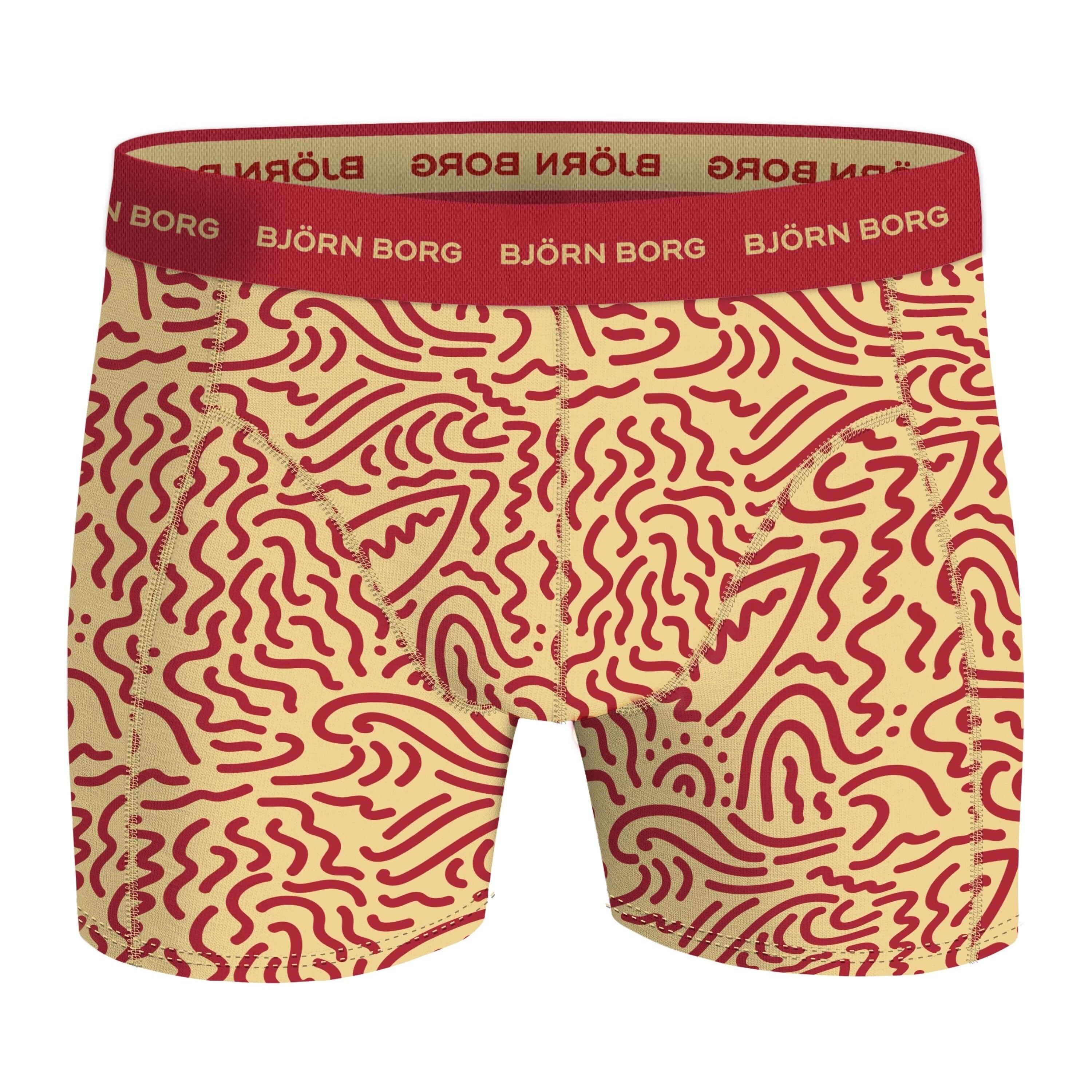 Bjorn Borg Cotton Stretch Boxer Trunks 3 Pack - Orange, Green Print