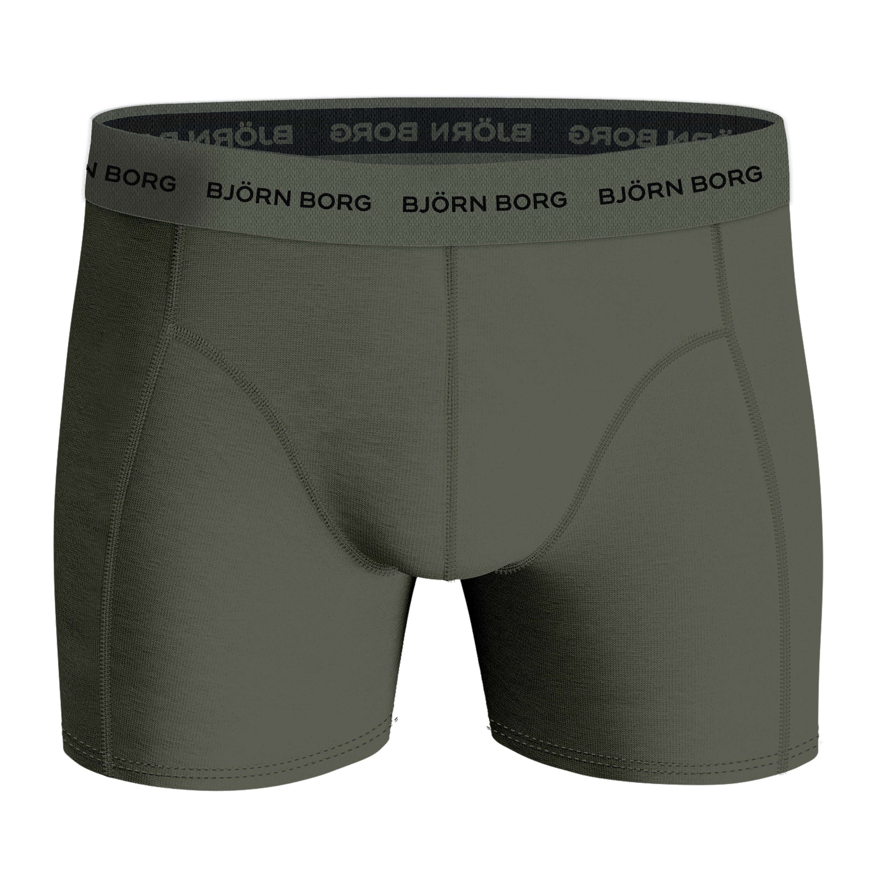 Bjorn Borg Cotton Stretch Boxer Trunks 5 pack - Orange, Olive, Green, Black, Print