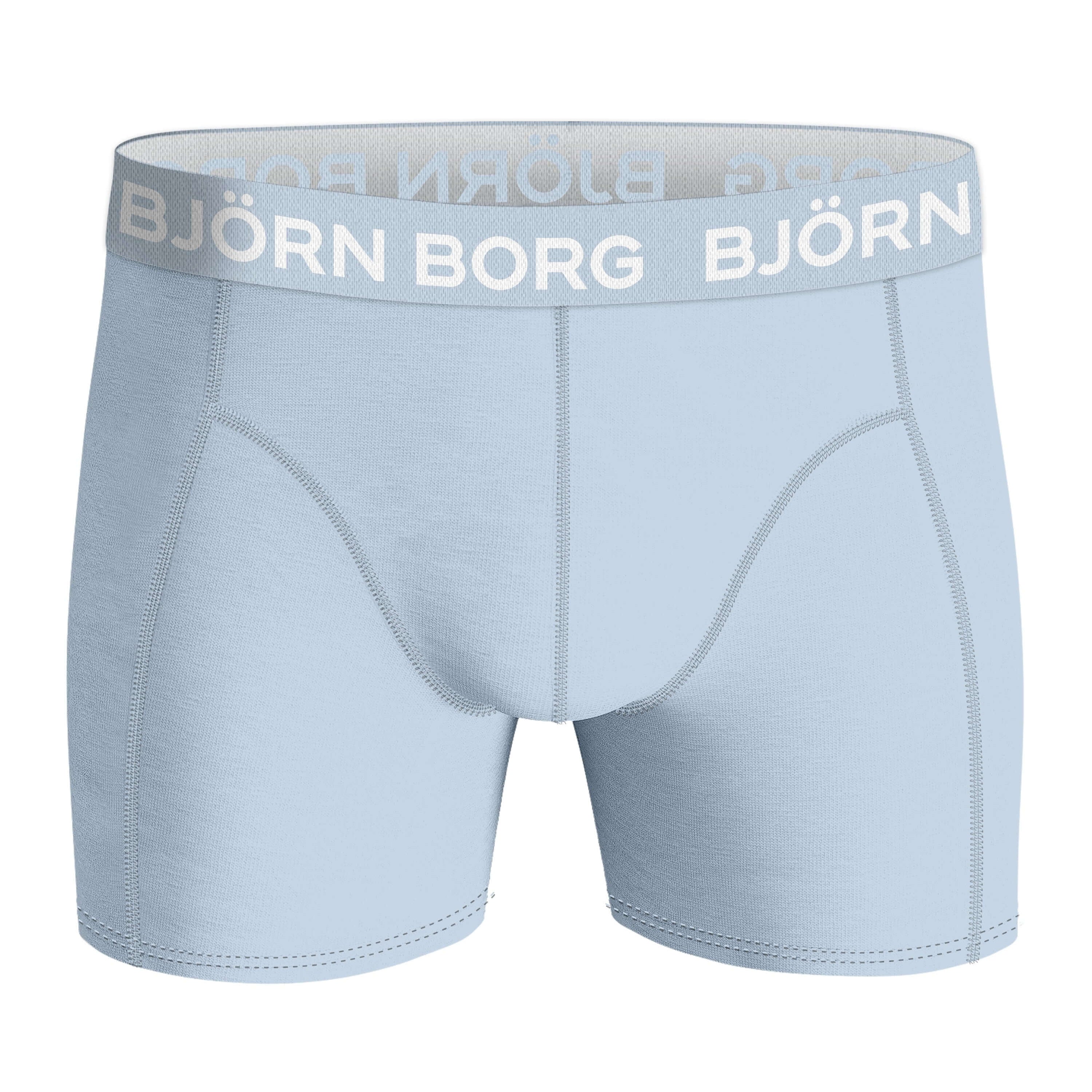 Bjorn Borg Cotton Stretch Boxer Trunks 3 Pack - Olive, Sky Blue, Pink Print