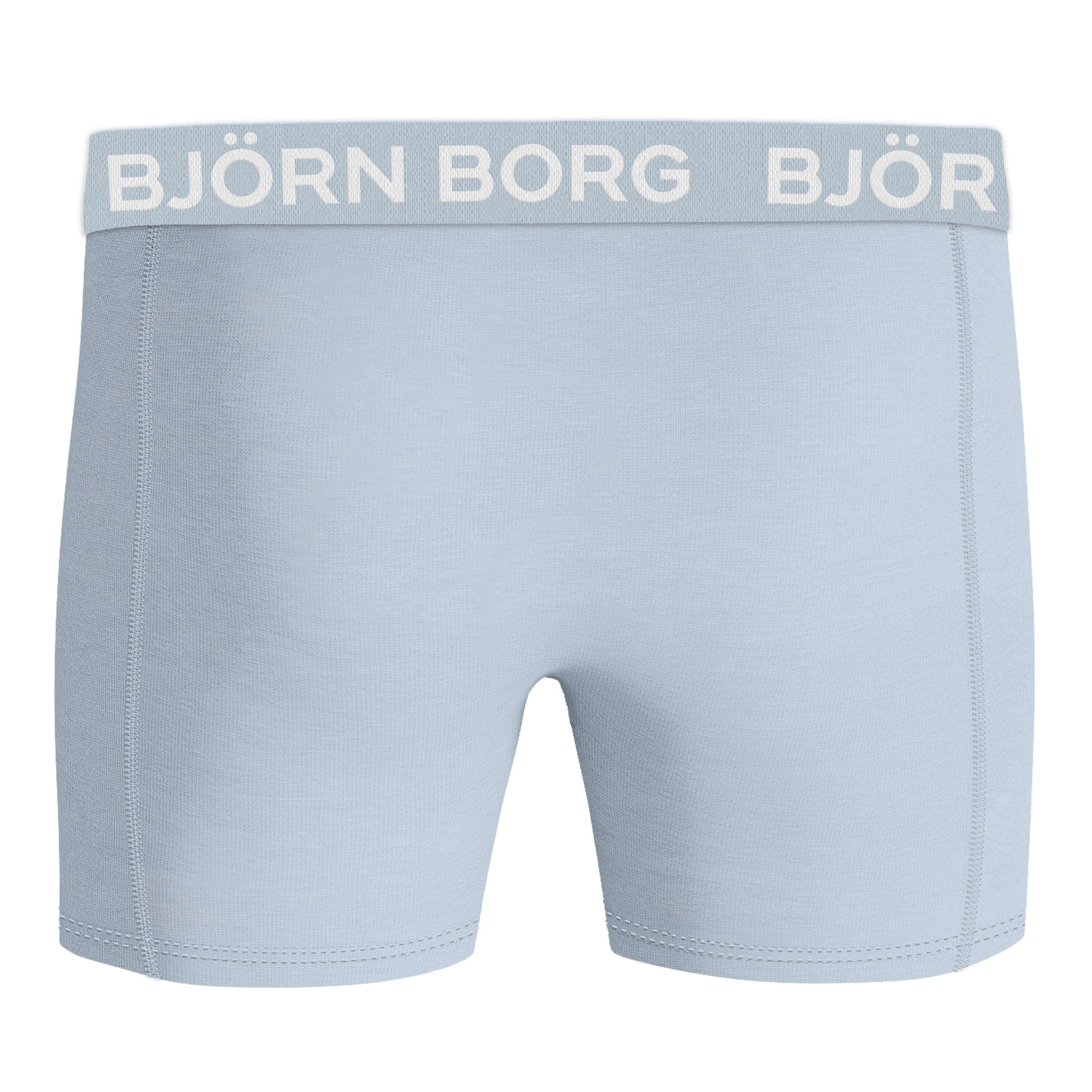 Bjorn Borg Cotton Stretch Boxer Trunks 3 Pack - Olive, Sky Blue, Pink Print