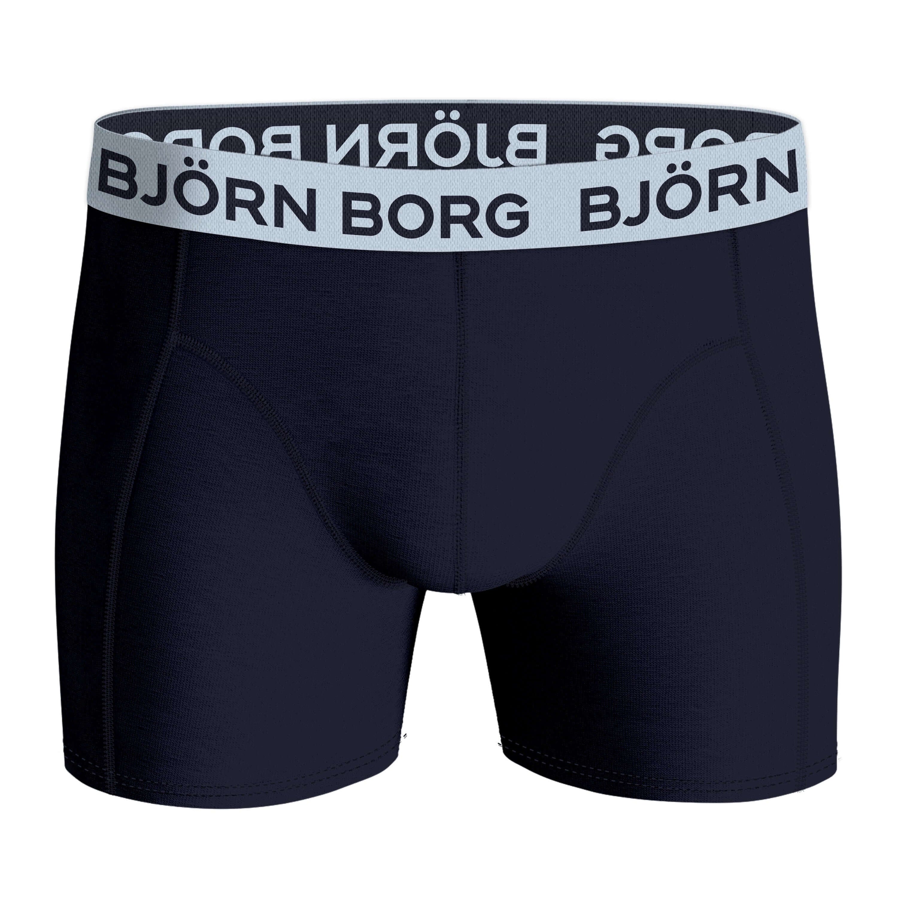 Bjorn Borg Cotton Stretch Boxer Trunks 3 Pack - Blue, Green, Purple Print