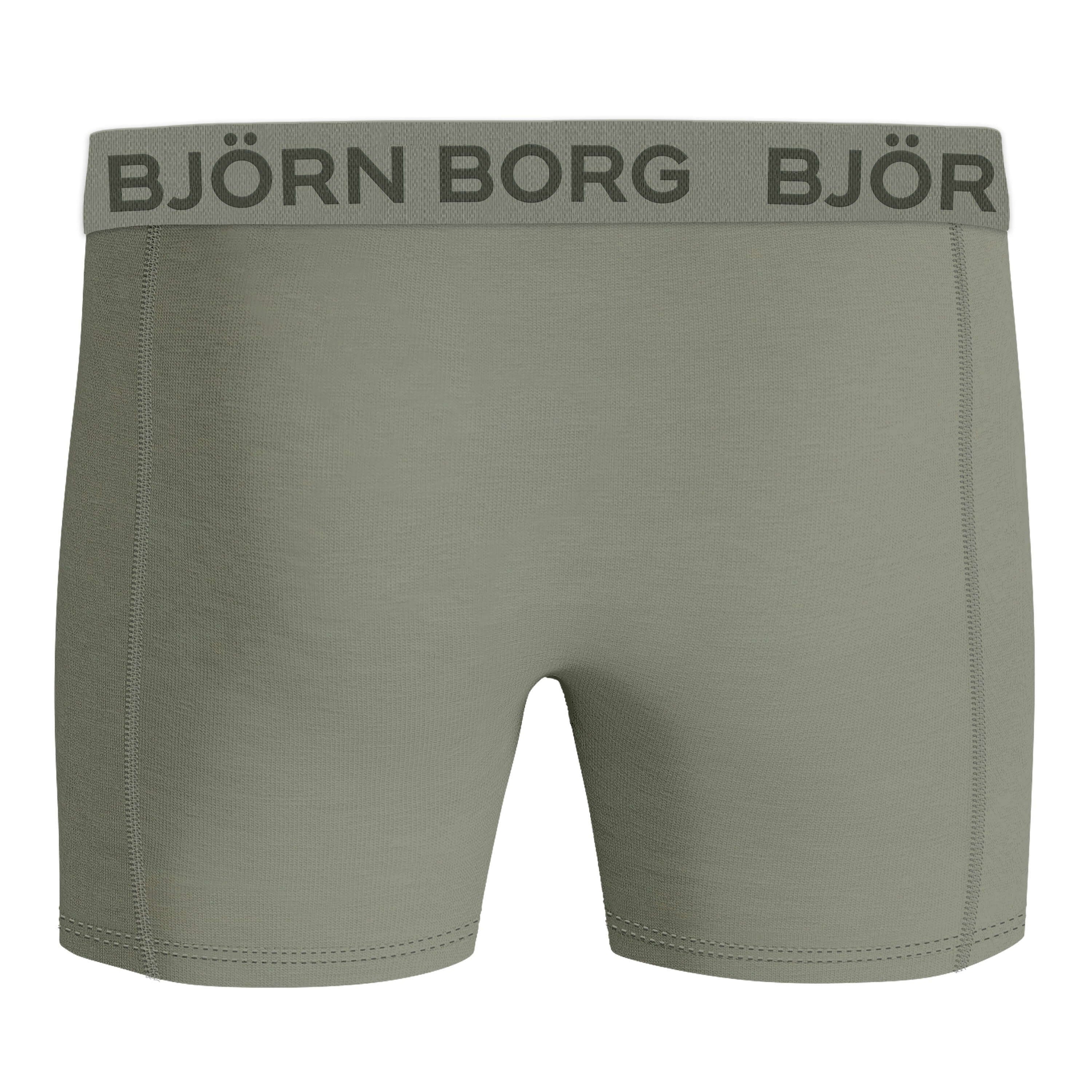Bjorn Borg Cotton Stretch Boxer Trunks 3 Pack - Olive, Sky Blue, Pink Print
