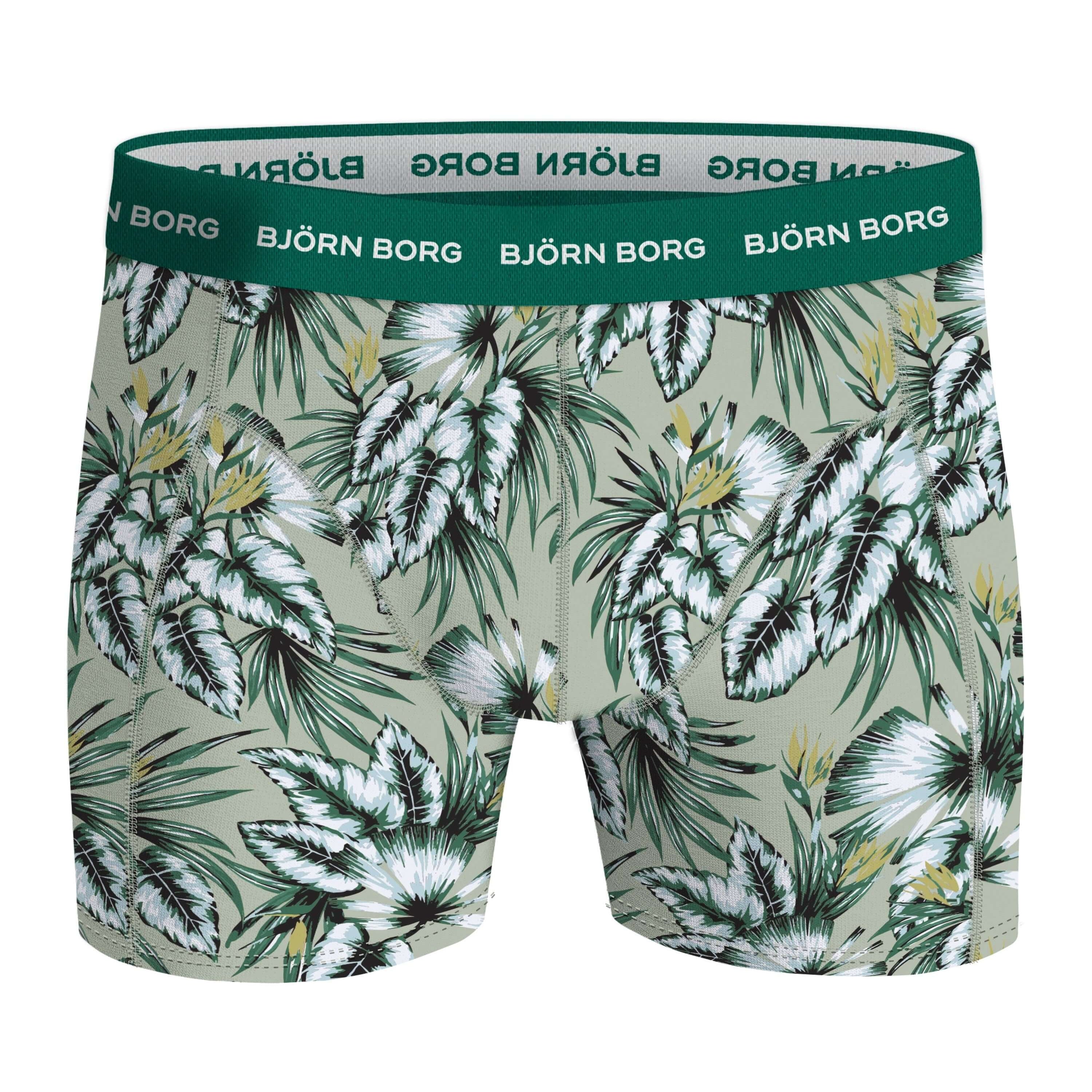 Bjorn Borg Cotton Stretch Boxer Trunks 5 pack - Orange, Olive, Green, Black, Print