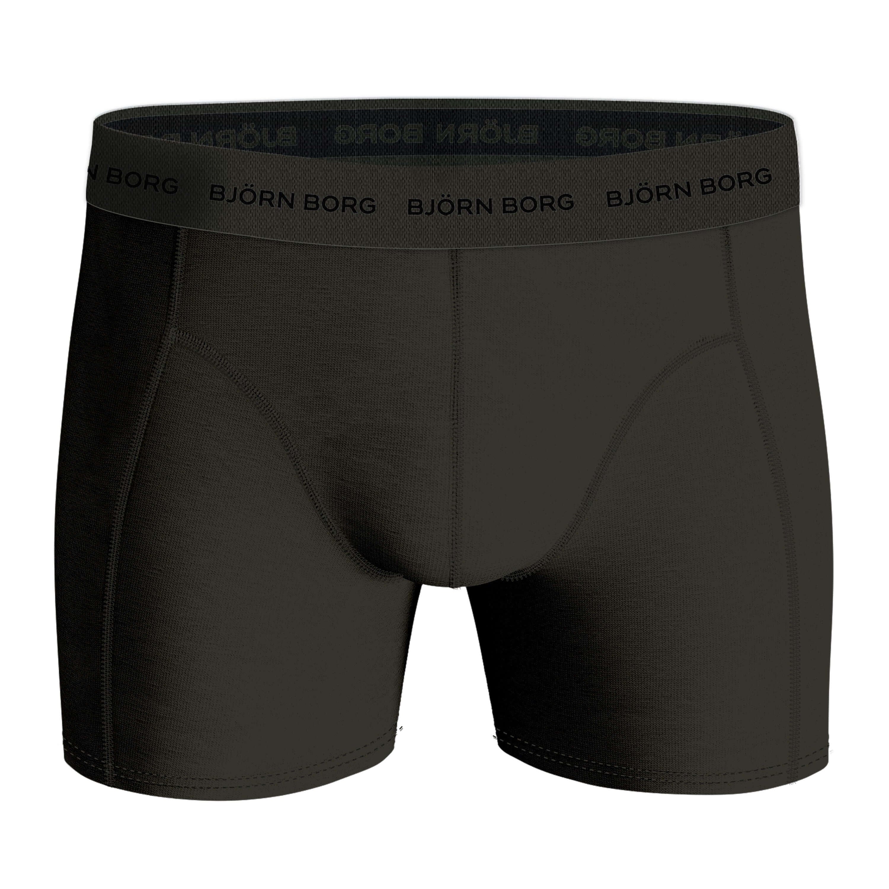 Bjorn Borg Cotton Stretch Boxer Trunks 5 pack - Olive, Black, Green, Red Print