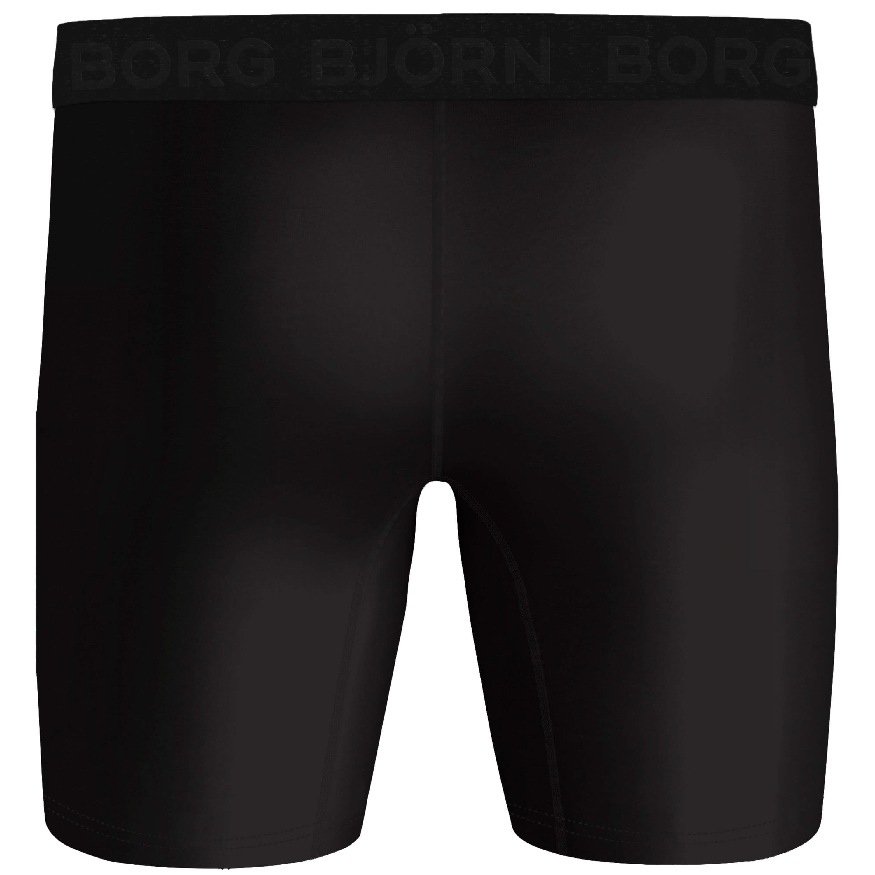 Björn Borg Performance Boxers Long Leg 2-pack - Black, Green Print