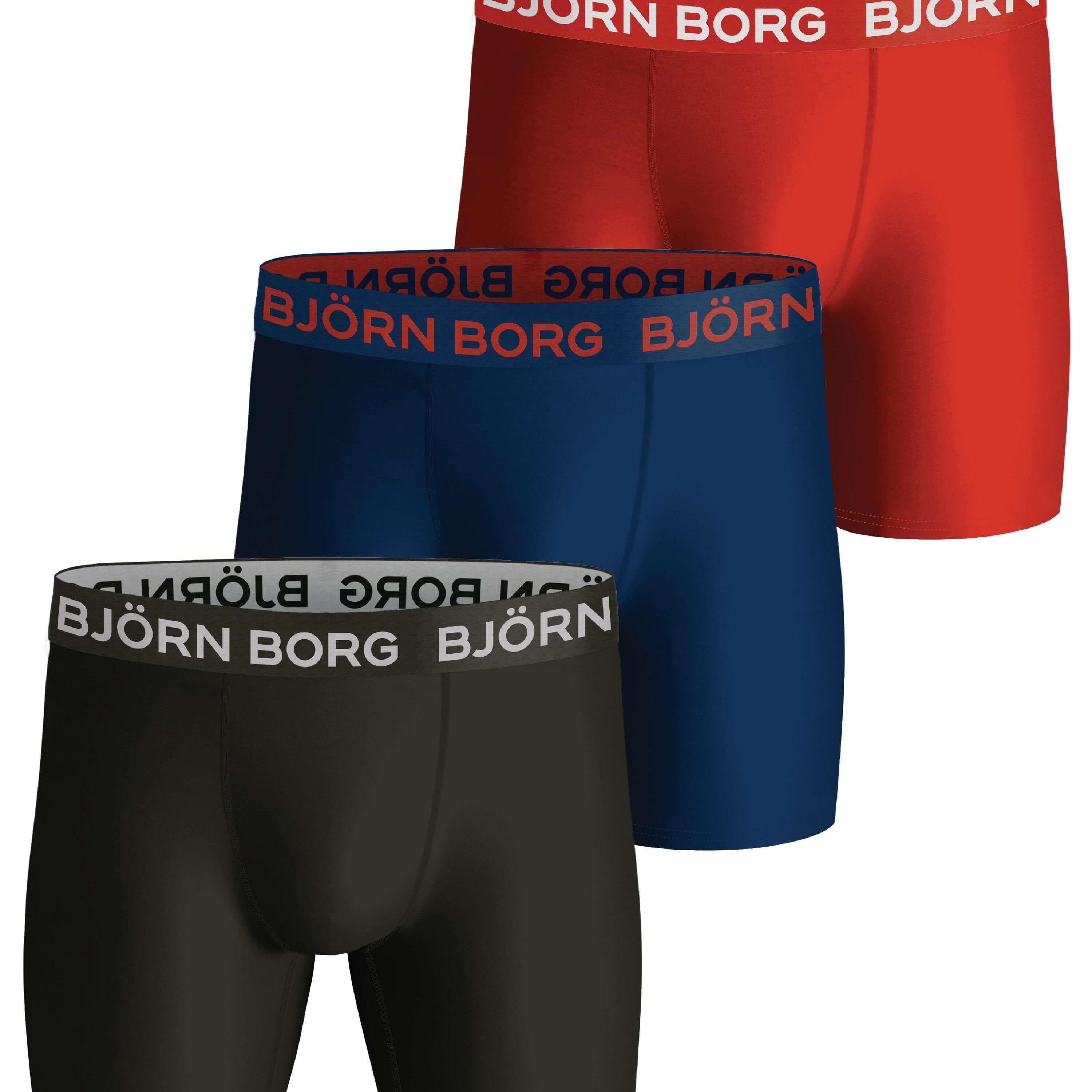 Björn Borg 3 Pack Performance Boxer - Black, Red, Blue