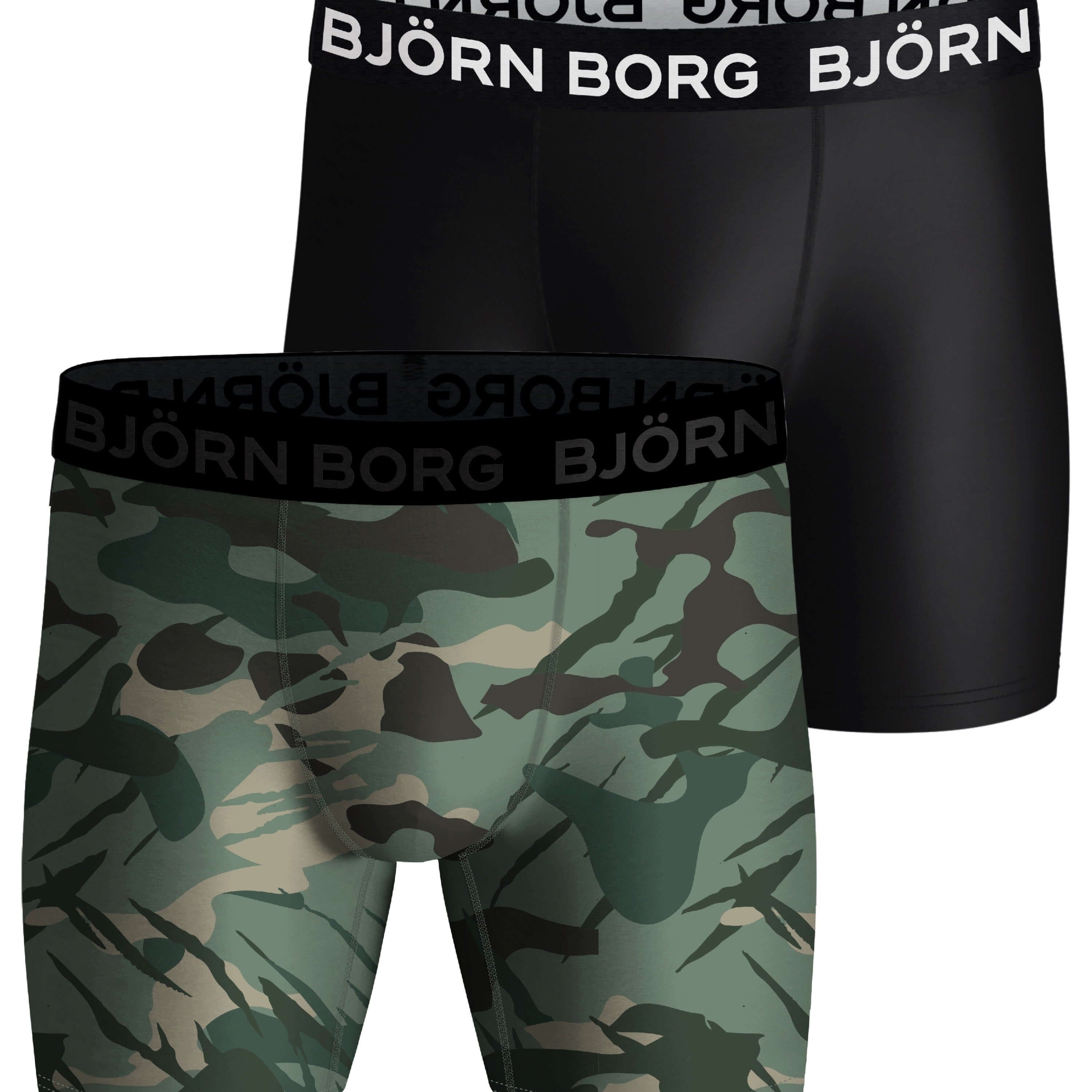 Björn Borg Performance Boxer 2 Pack - Green Camo, Black