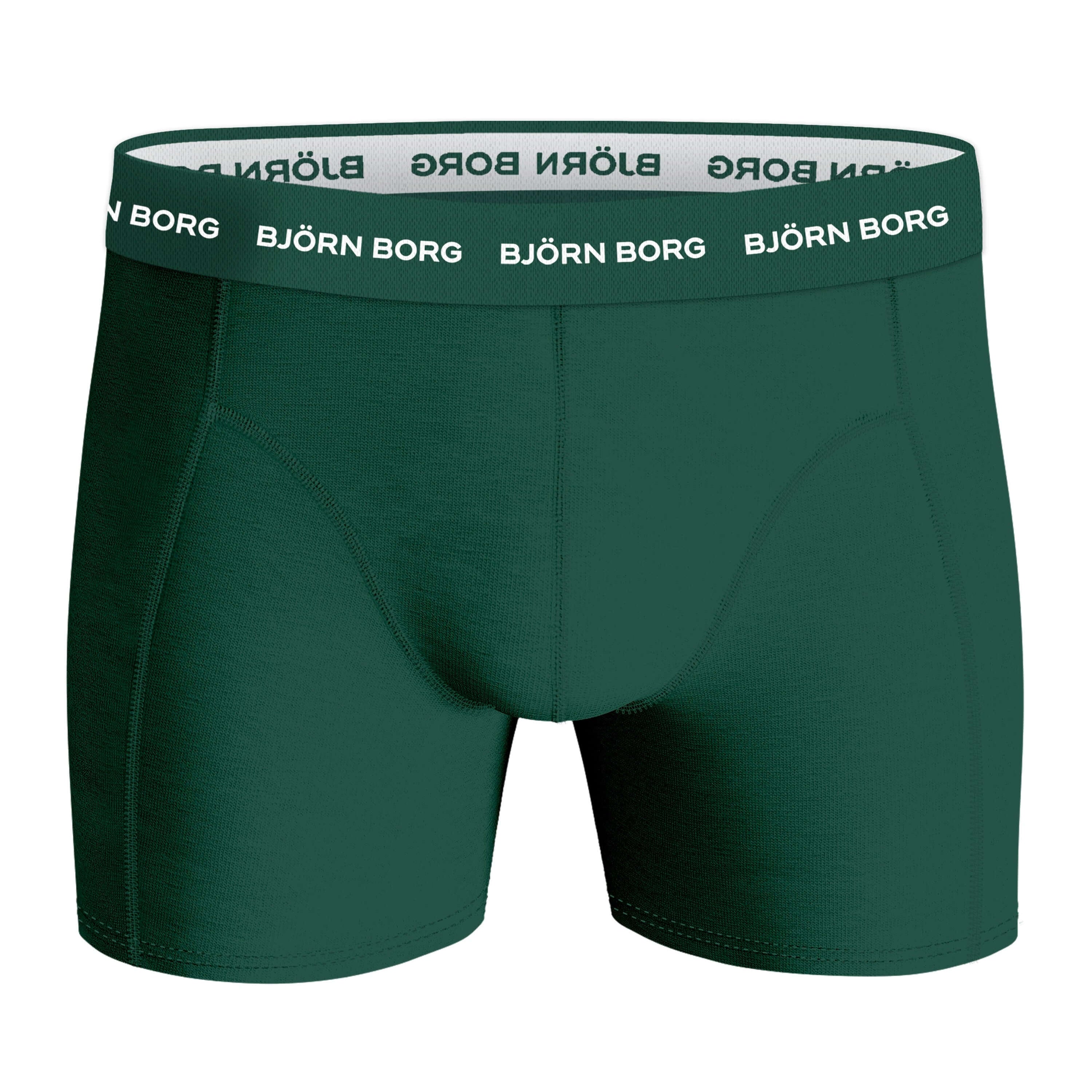 Björn Borg - 5 Pack Cotton Stretch Boxers - Green/Black/Green Print