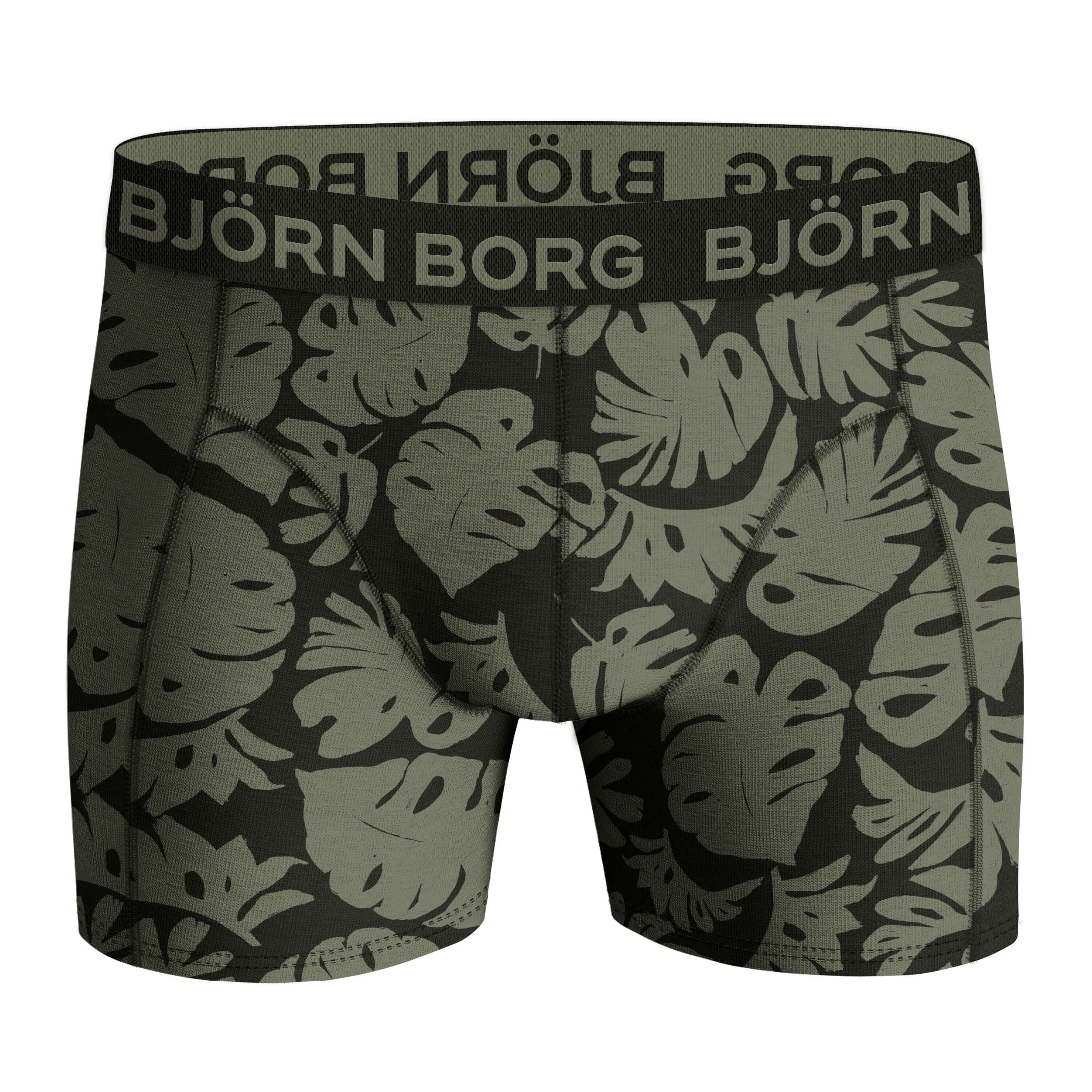 Björn Borg - 5 Pack Cotton Stretch Boxers - Greent/Olive/Black Print