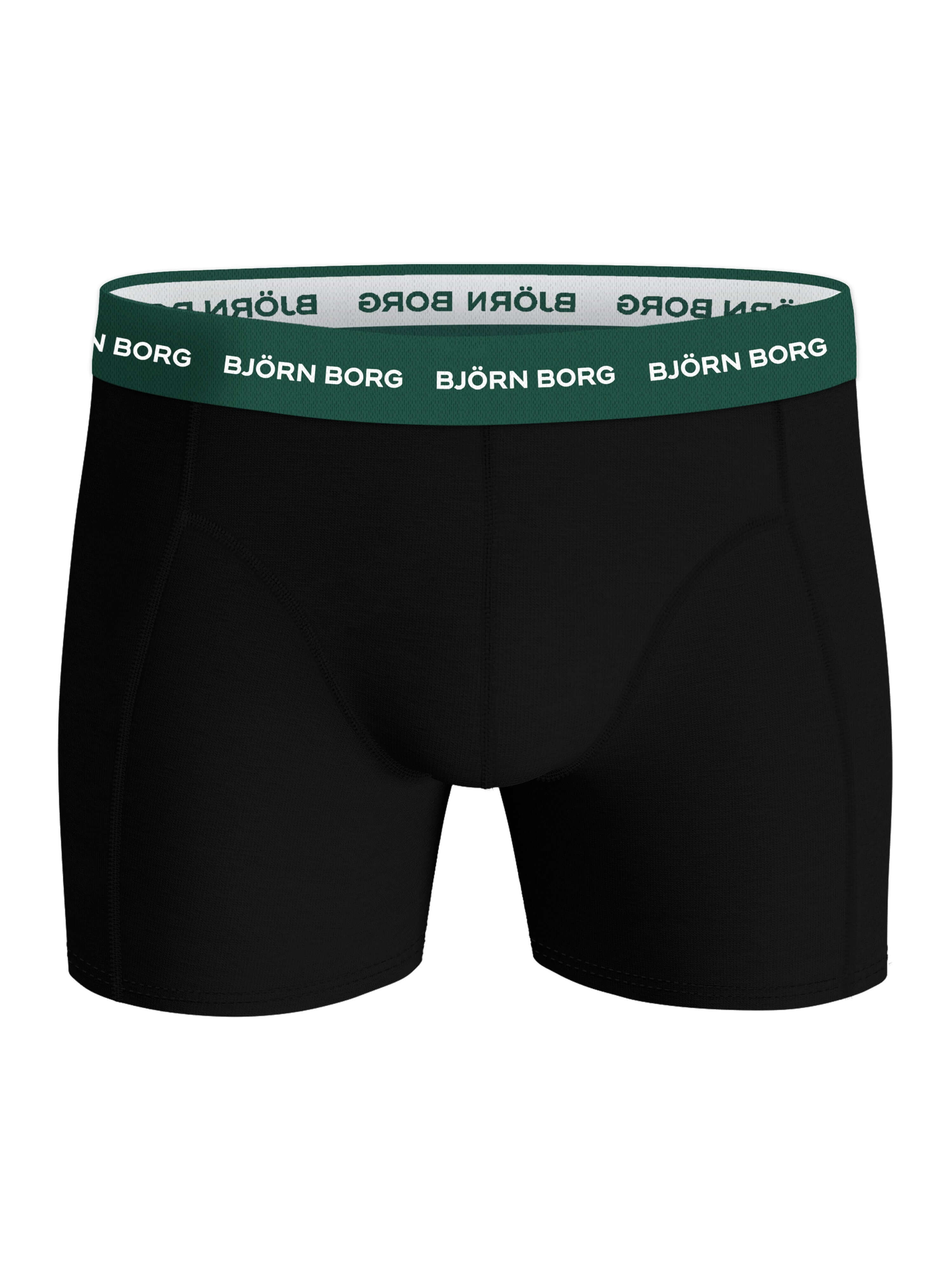 Björn Borg 3 Pack Cotton Stretch Boxers - Black/Green/Black