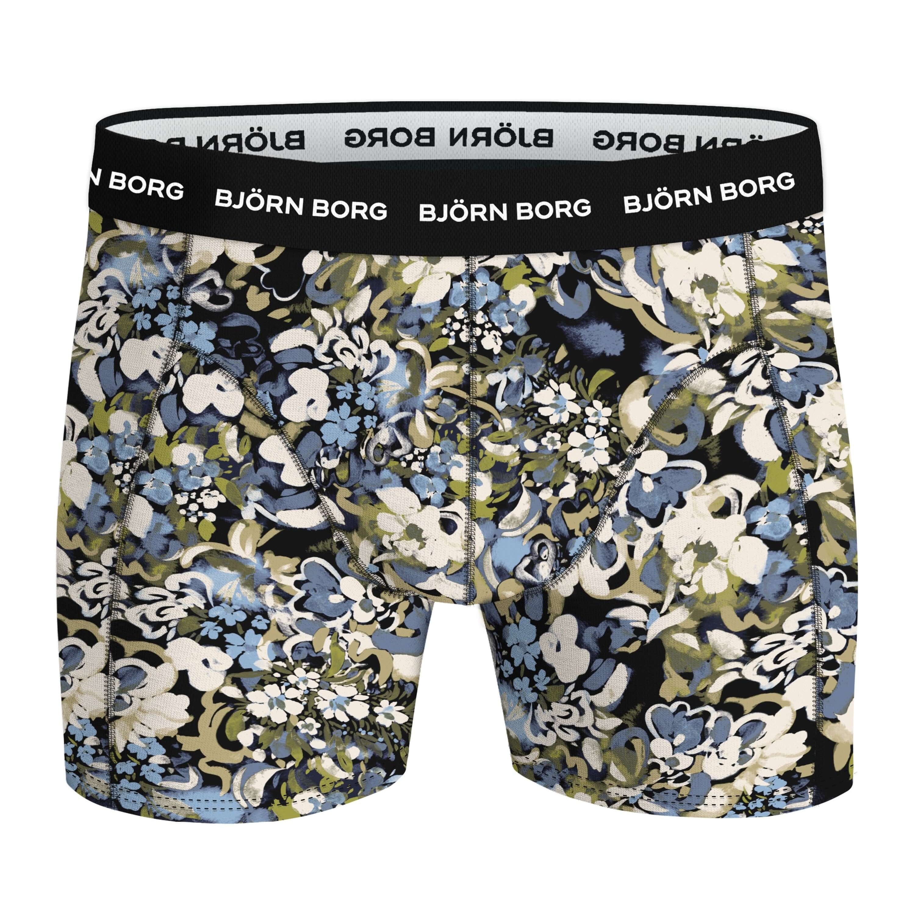 Björn Borg 3 Pack Cotton Stretch Boxers - Blue/Navy/Blue Print