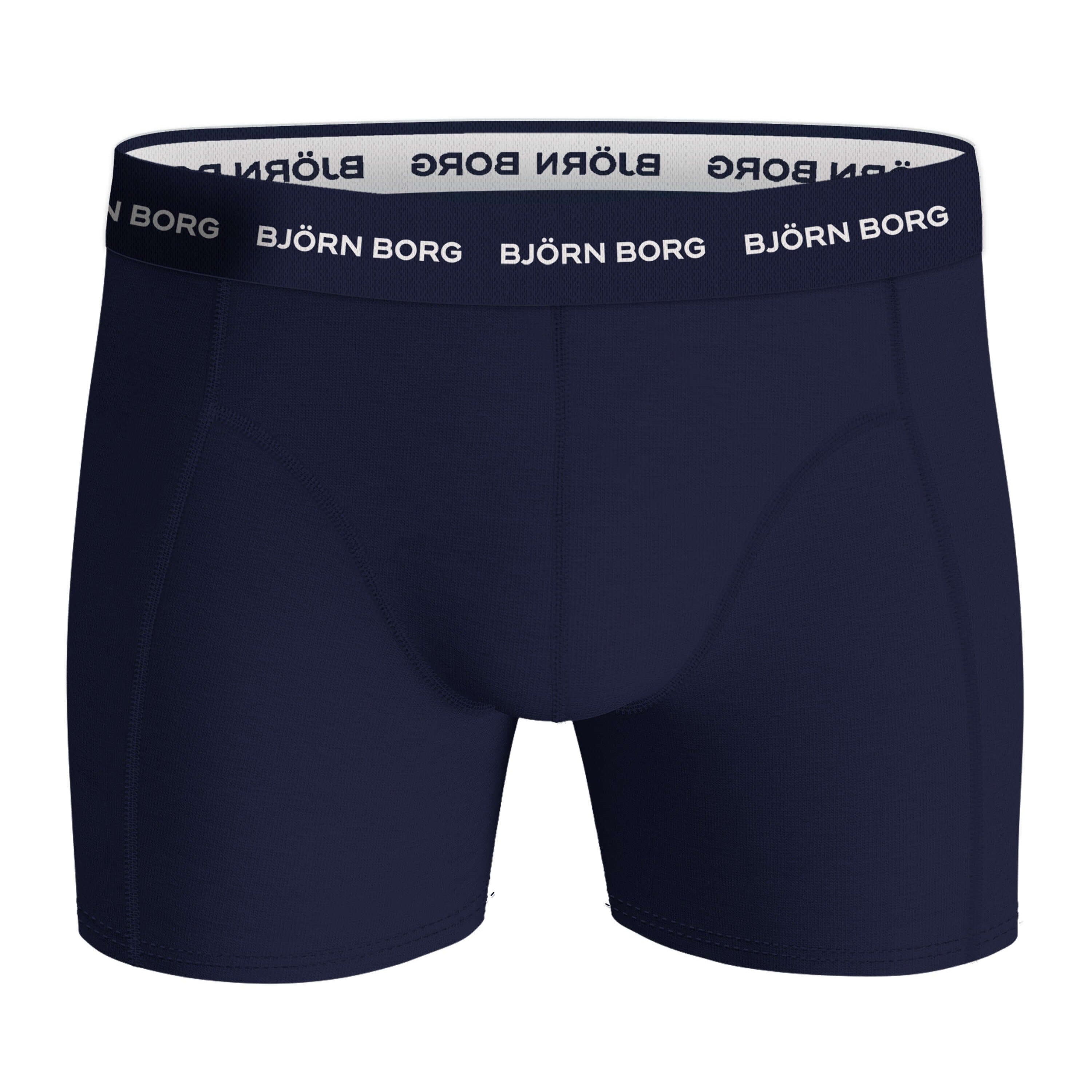 Björn Borg 3 Pack Cotton Stretch Boxers - Blue/Navy/Blue Print