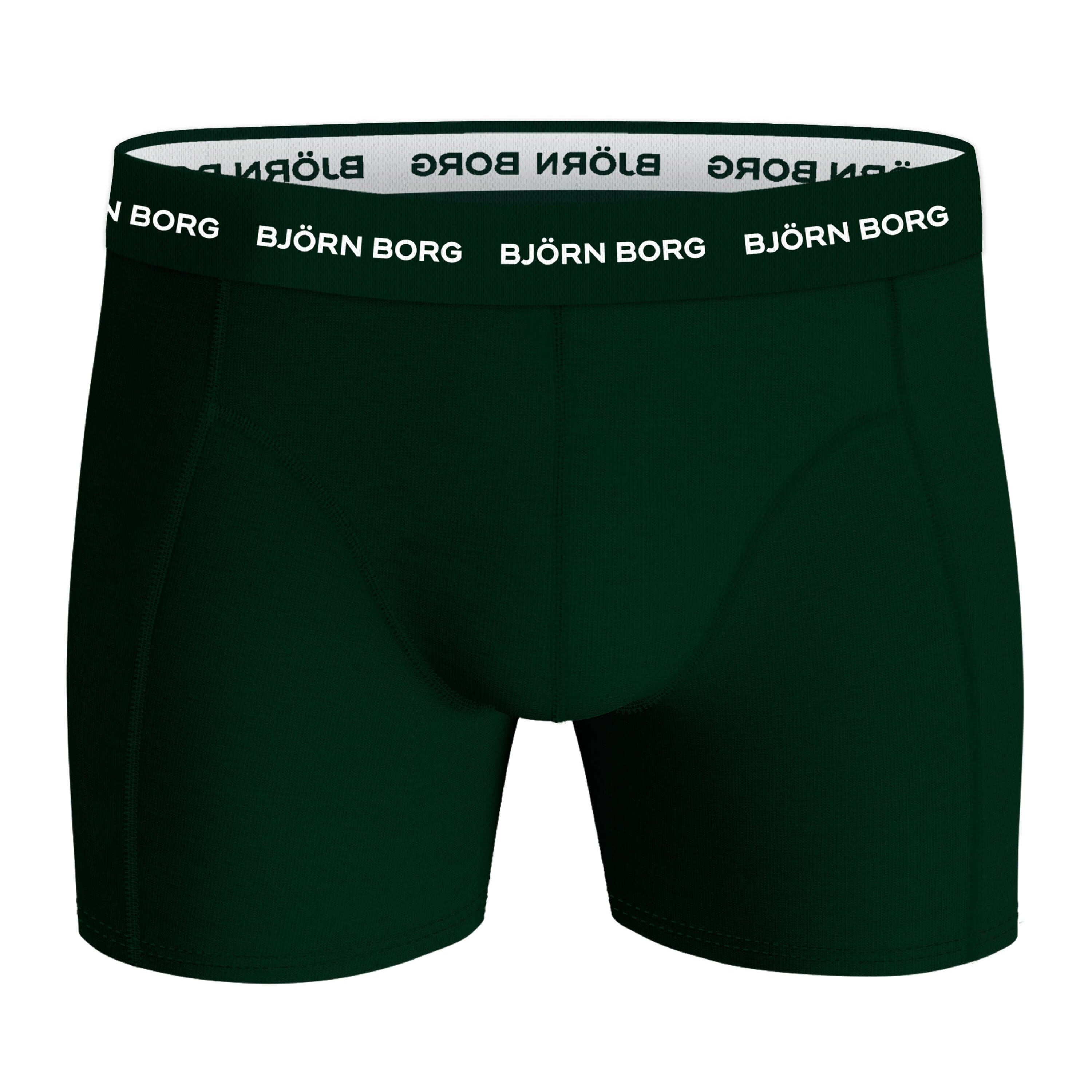 Björn Borg 3 Pack Cotton Stretch Boxers - Green/Black/Green Print
