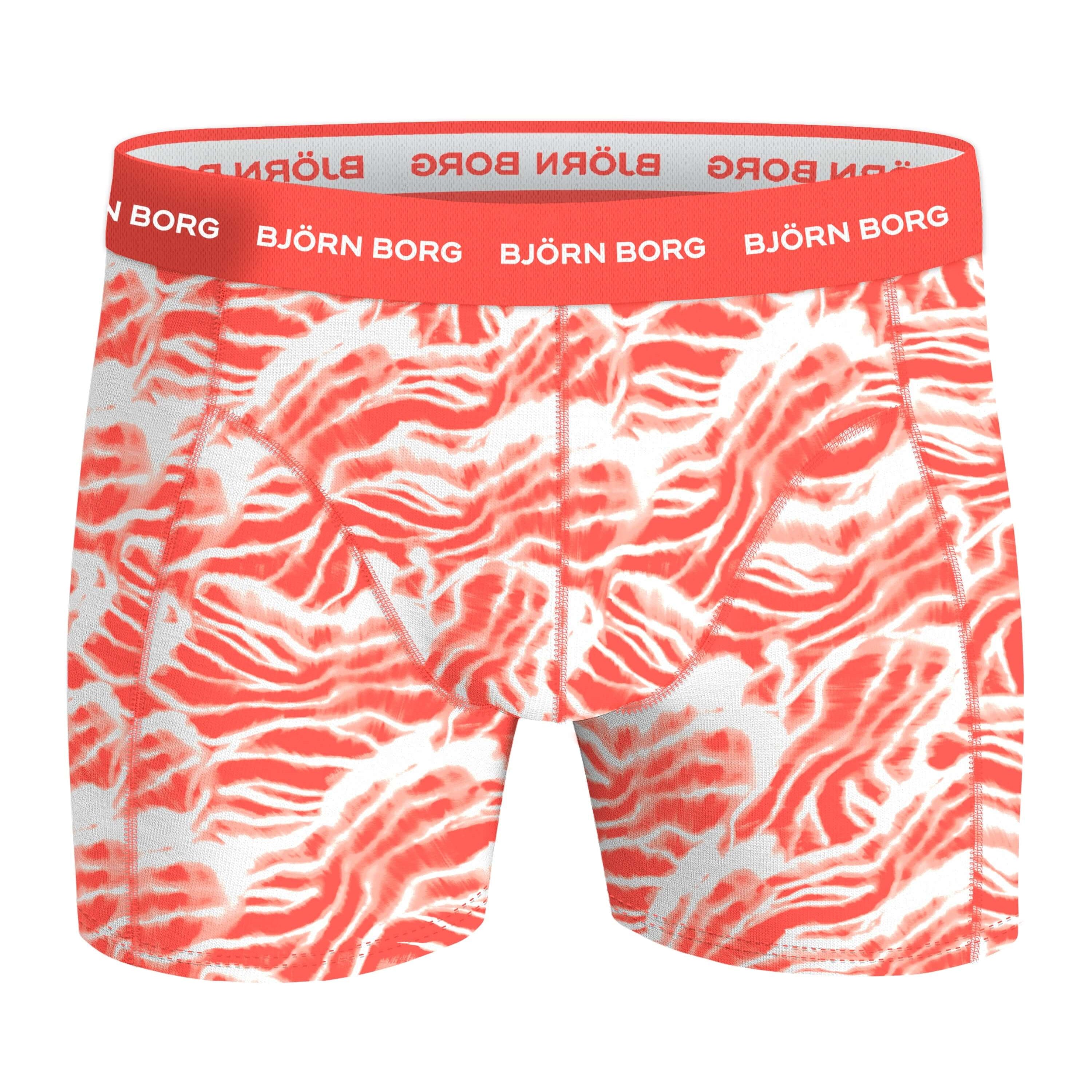 Björn Borg 3 Pack Cotton Stretch Boxers - Red Print, Black