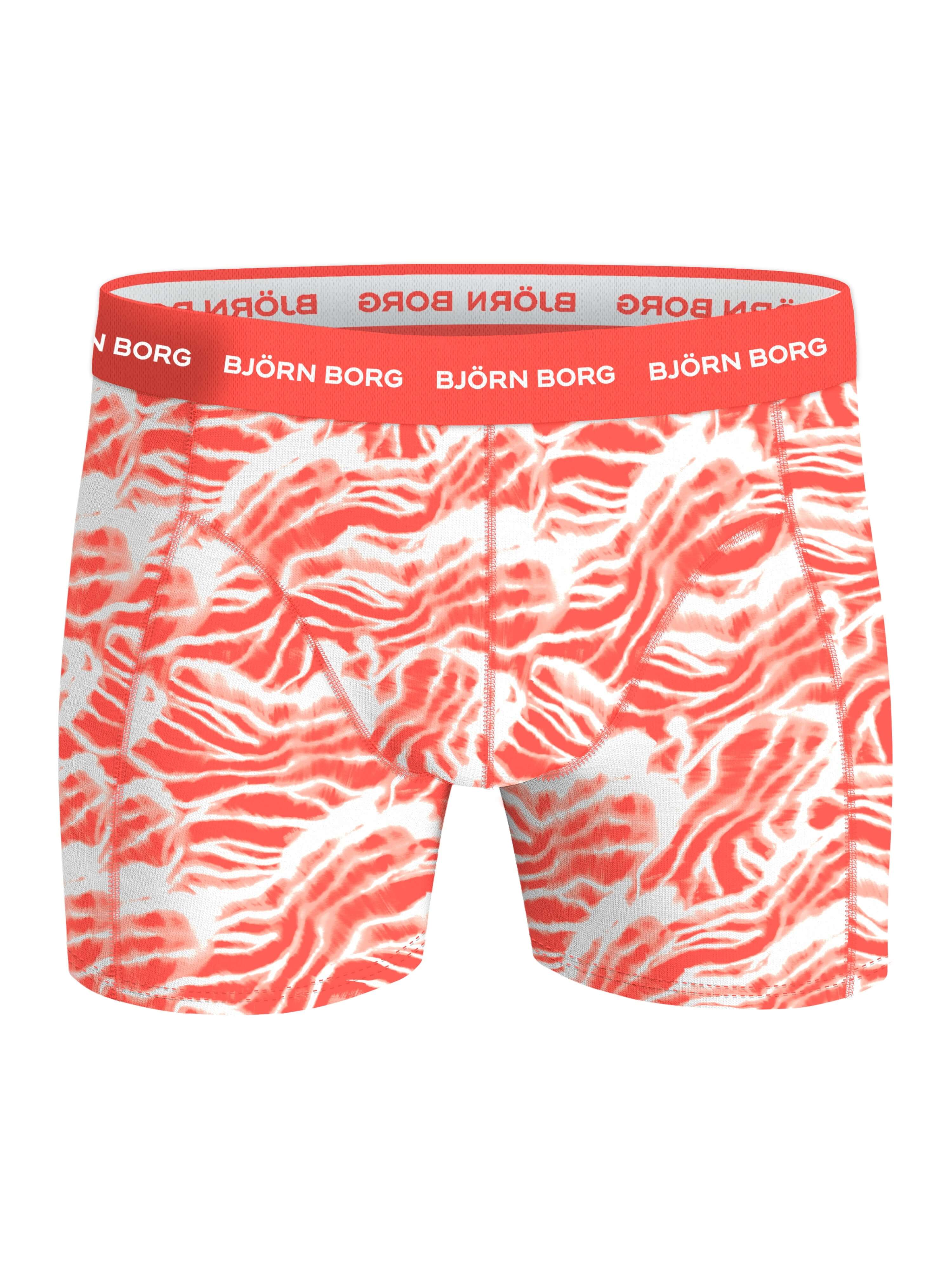 Björn Borg 3 Pack Cotton Stretch Boxers - Red Print, Black