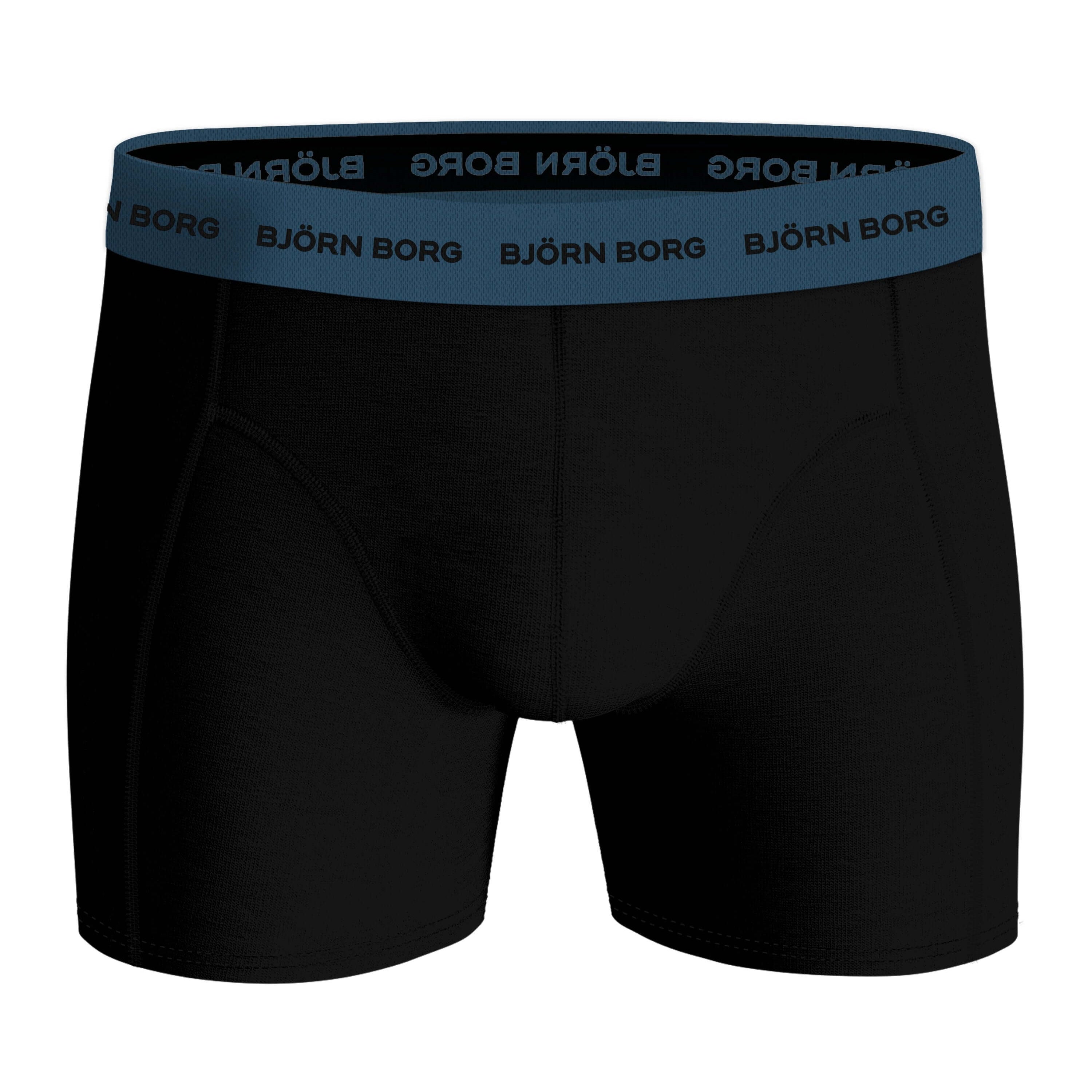 Björn Borg 3 Pack Cotton Stretch Boxers - Black/Blue/Blue Print