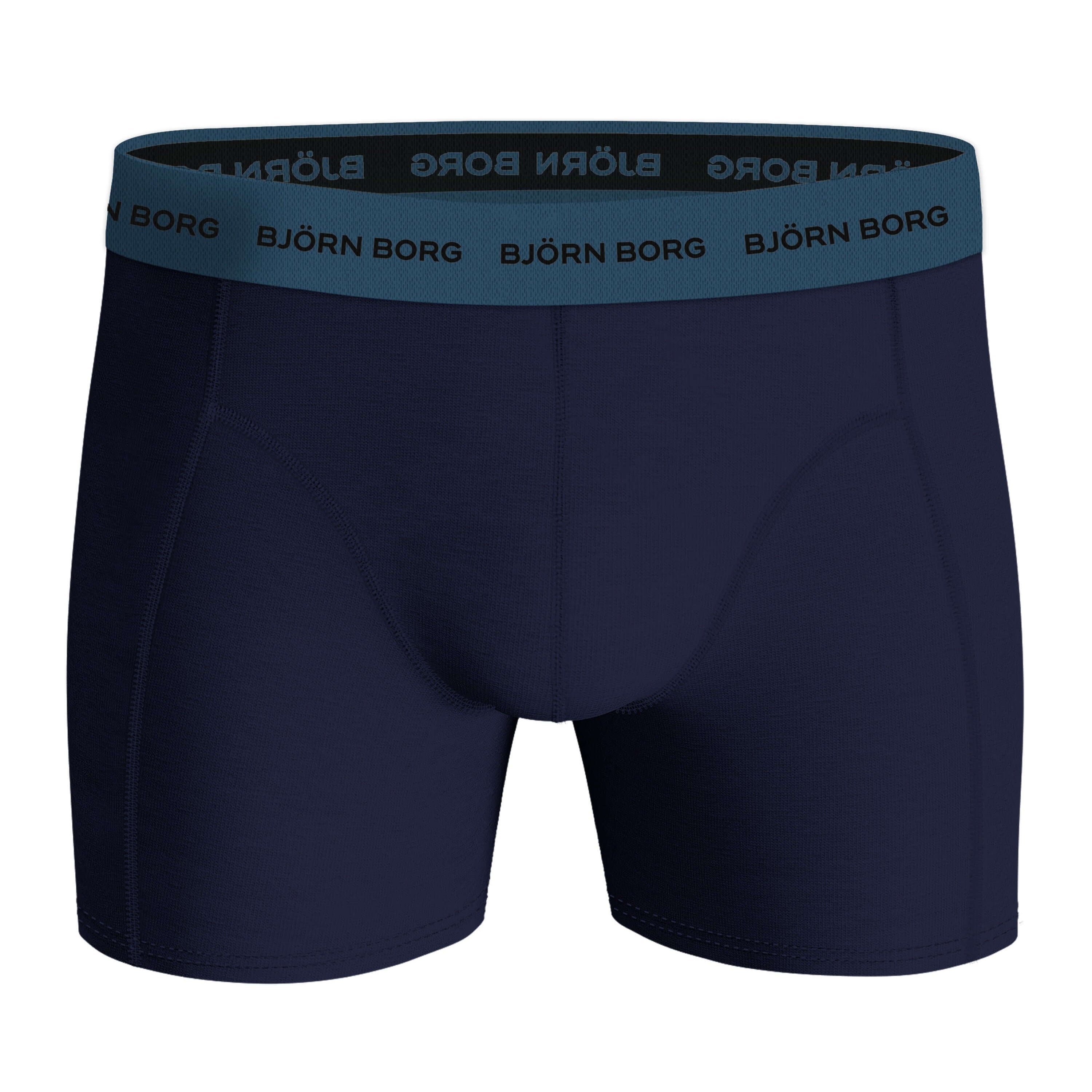 Björn Borg 3 Pack Cotton Stretch Boxers - Black/Blue/Blue Print
