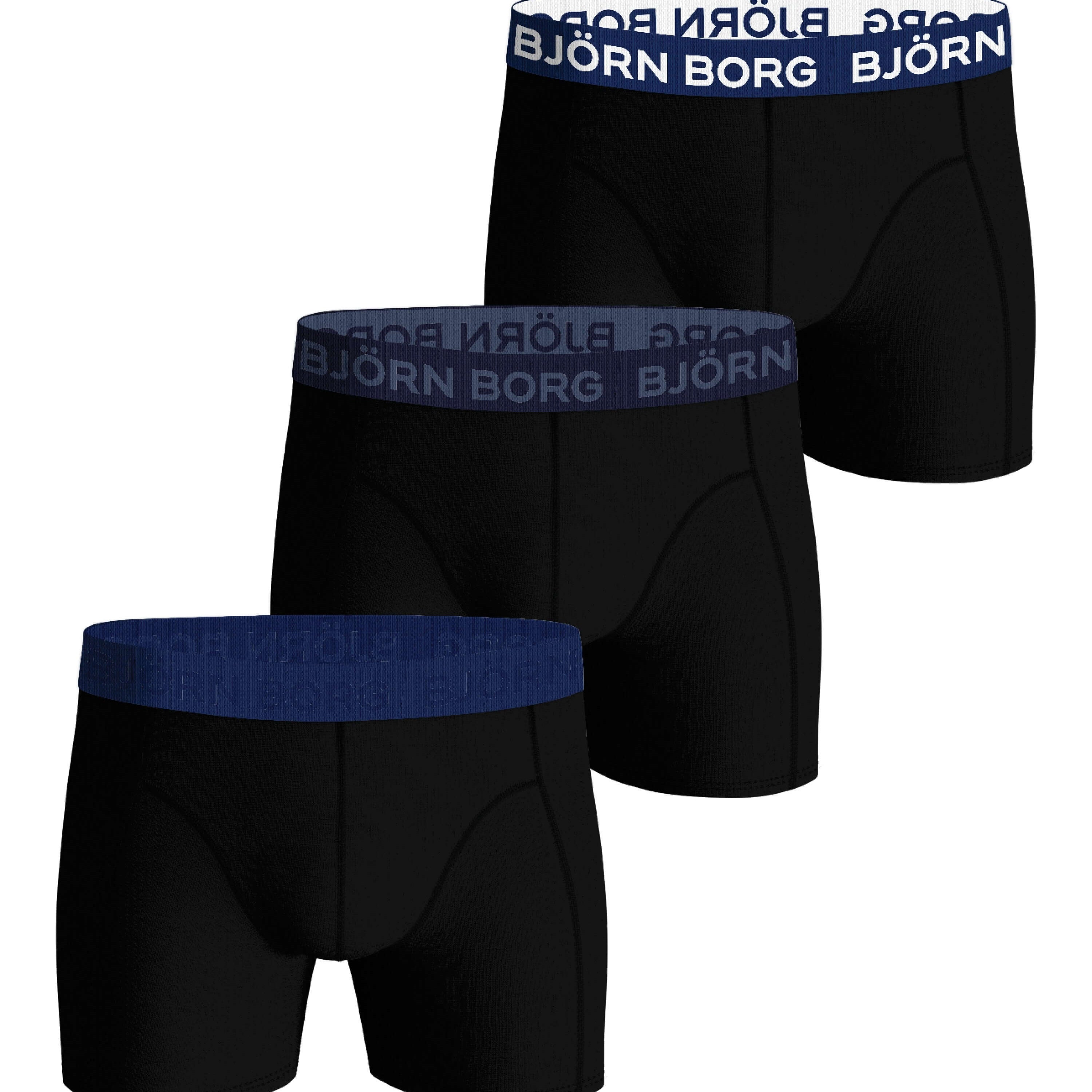 Björn Borg 3 Pack Cotton Stretch Boxers - Black Multi