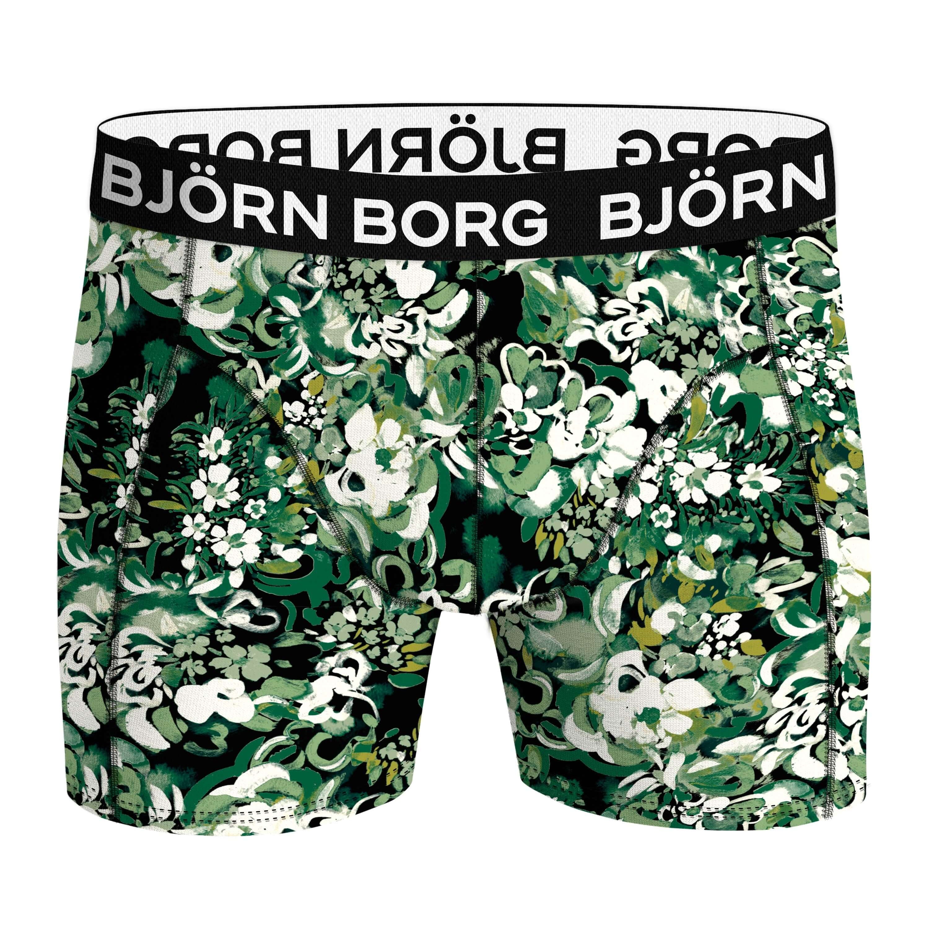 Björn Borg 3 Pack Cotton Stretch Boxers - Blue/Green Print/Olive