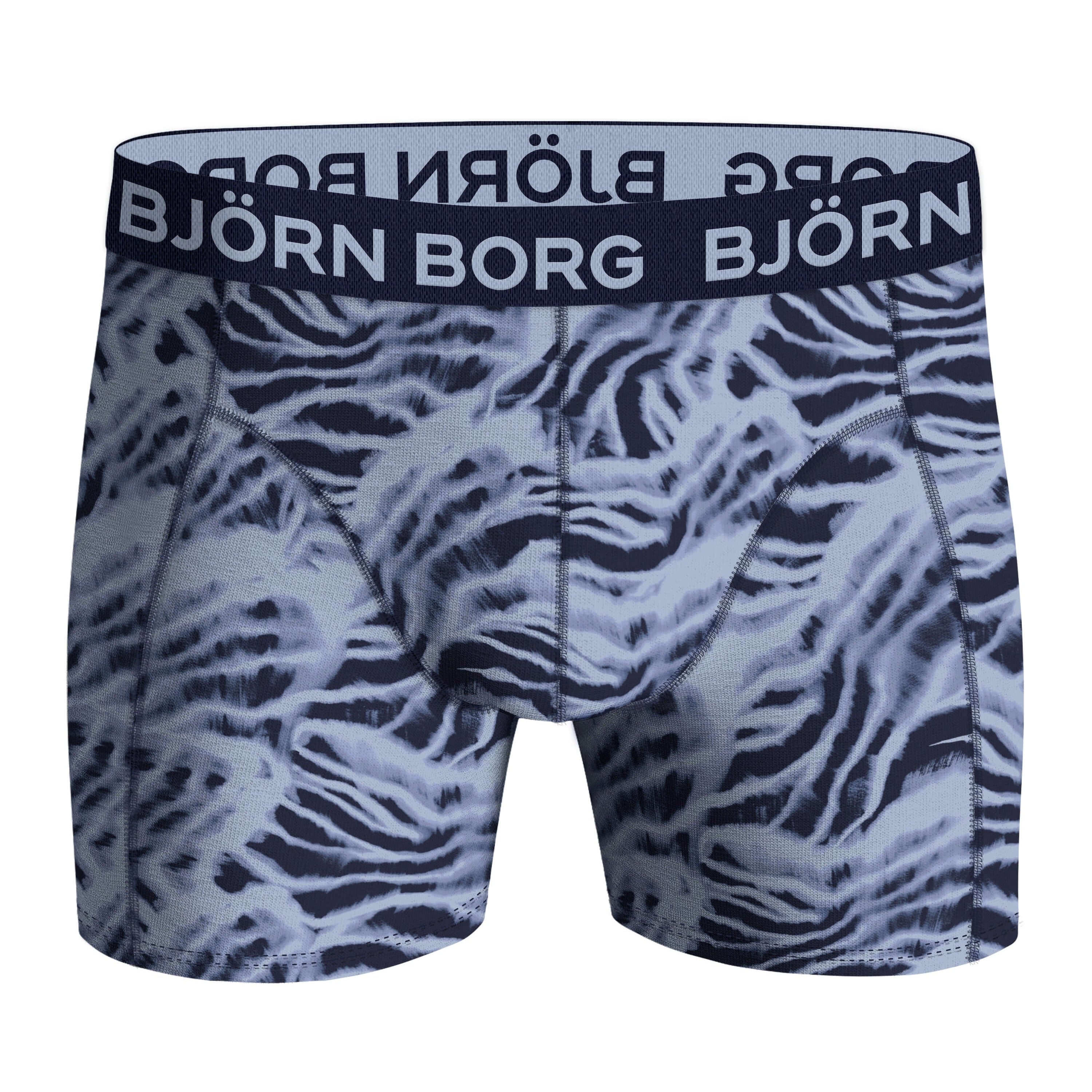 Björn Borg 3 Pack Cotton Stretch Boxers - Navy/Blue Print