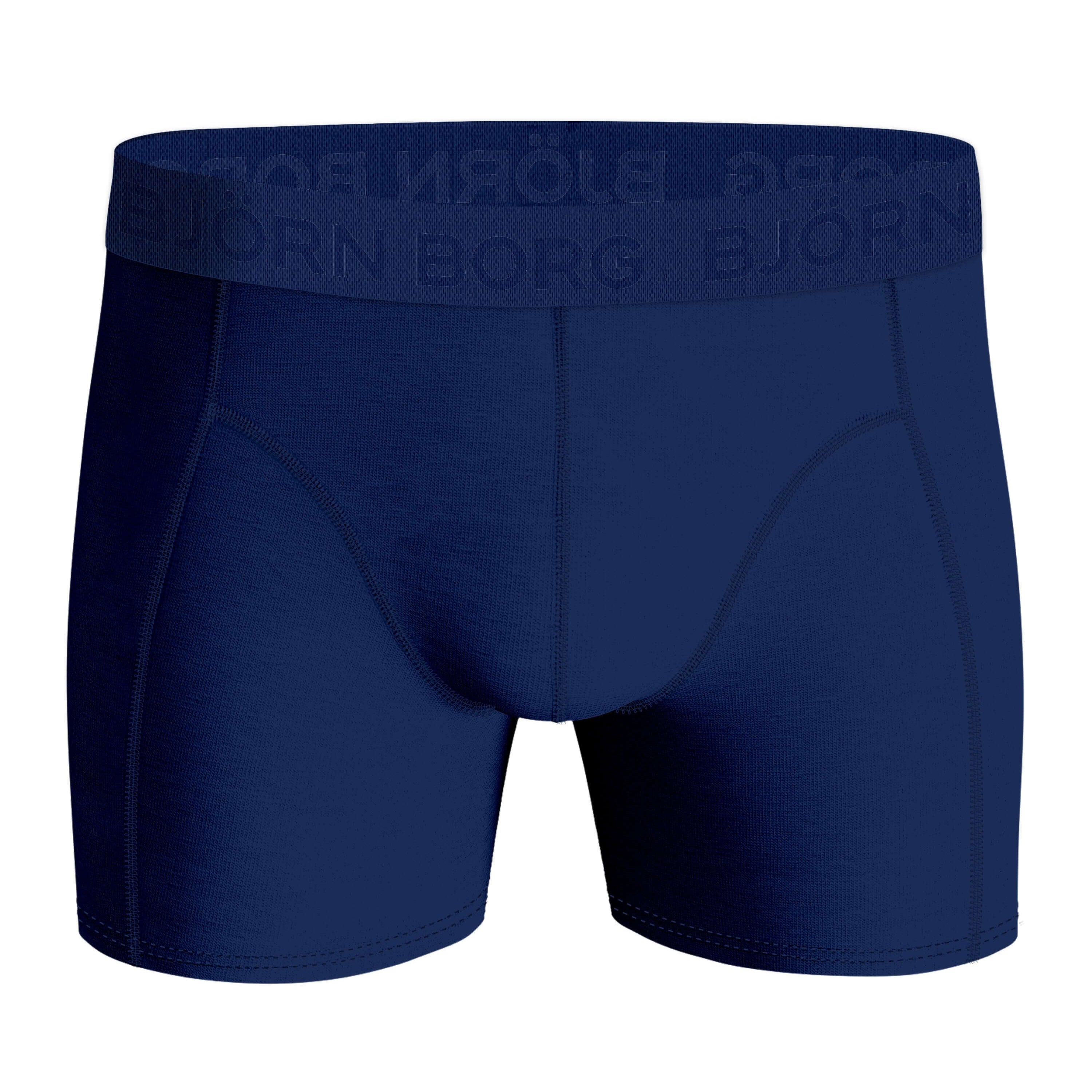 Björn Borg 3 Pack Cotton Stretch Boxers - Navy/Blue Print