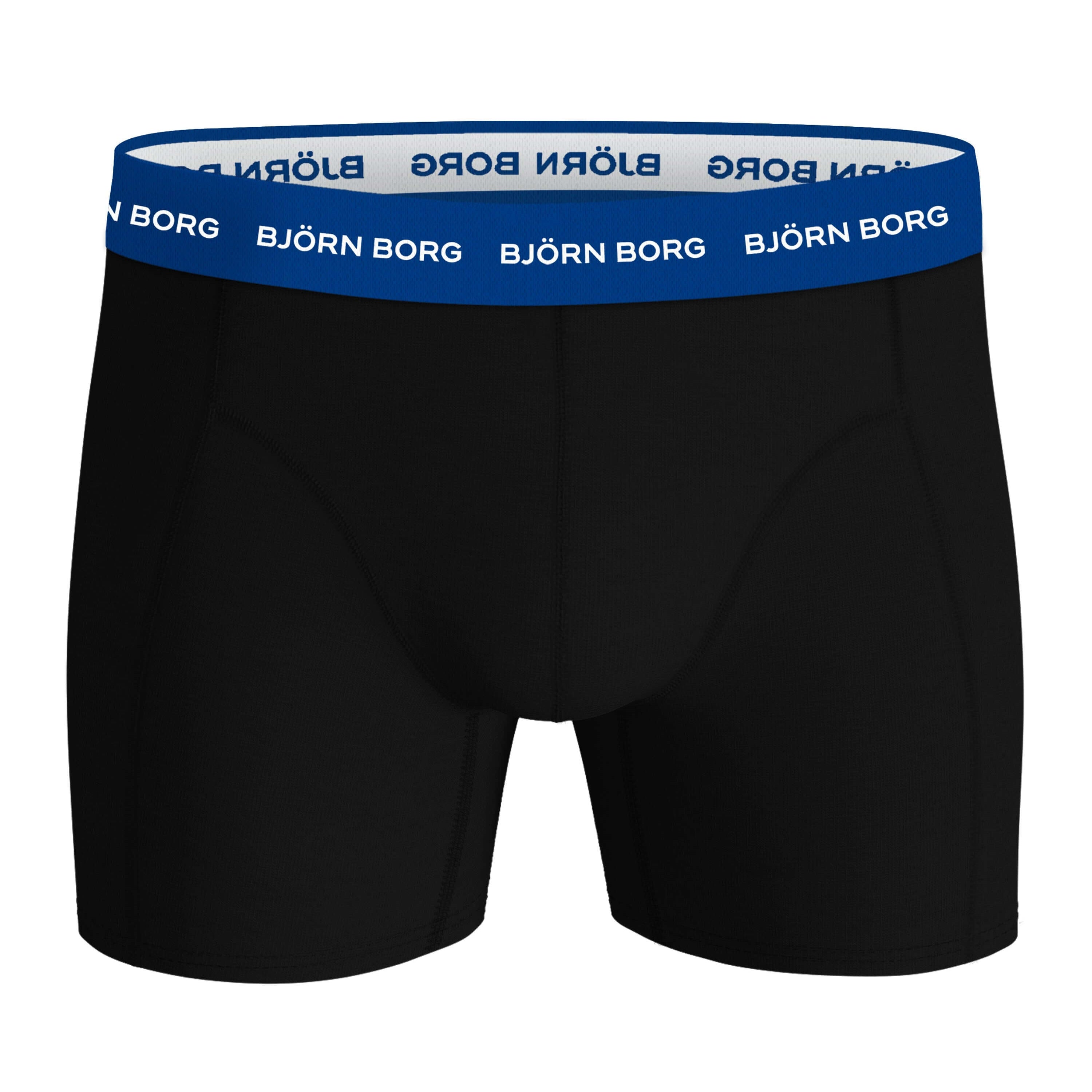 Björn Borg 3-Pack Cotton Stretch Boxers – Black with Multi-Coloured Waistbands