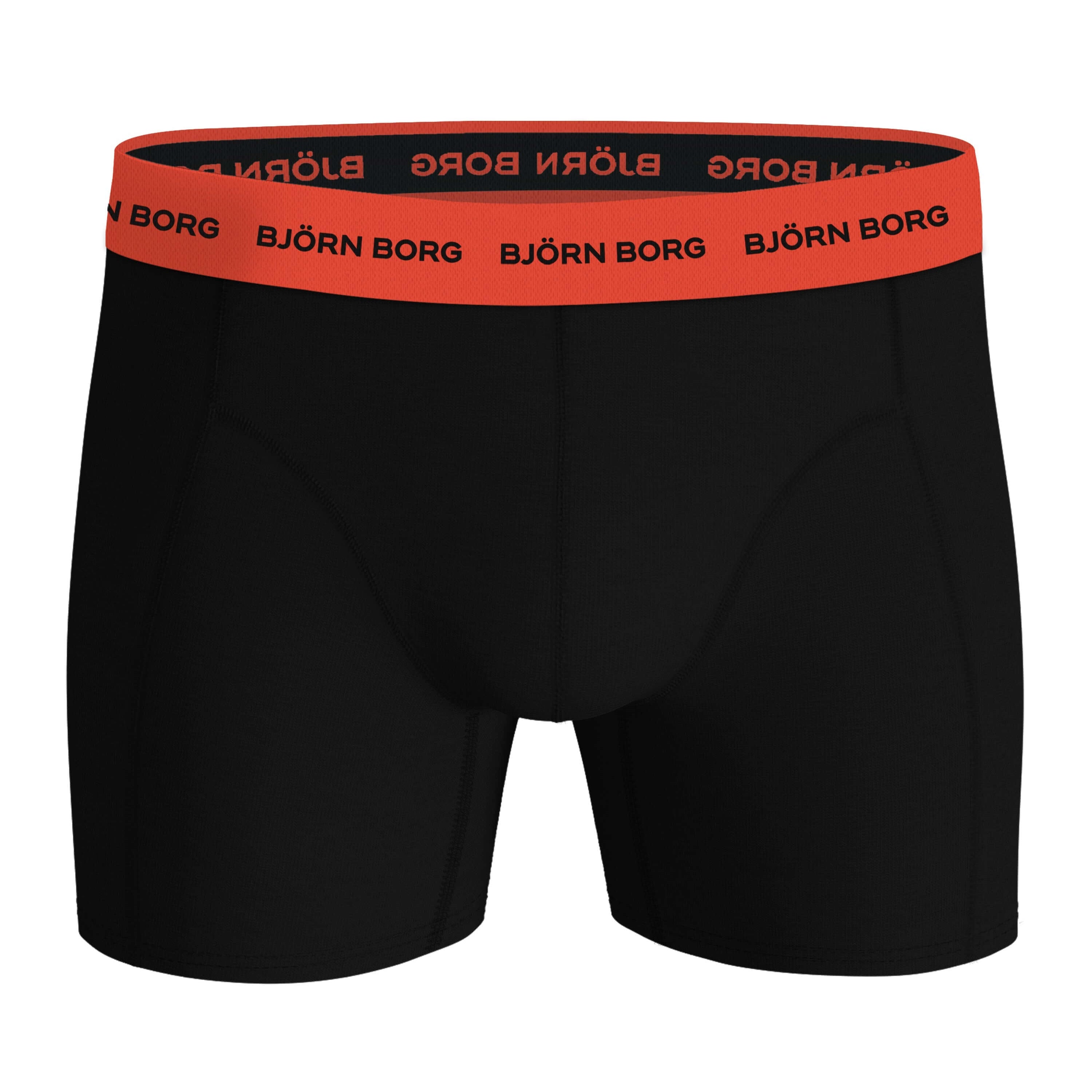 Björn Borg 3-Pack Cotton Stretch Boxers – Black with Multi-Coloured Waistbands