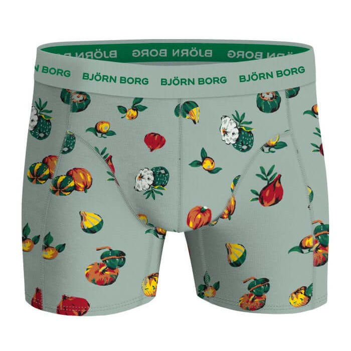 Björn Borg 3 Pack Cotton Stretch Boxers – Olive / Orange / Green Graphic