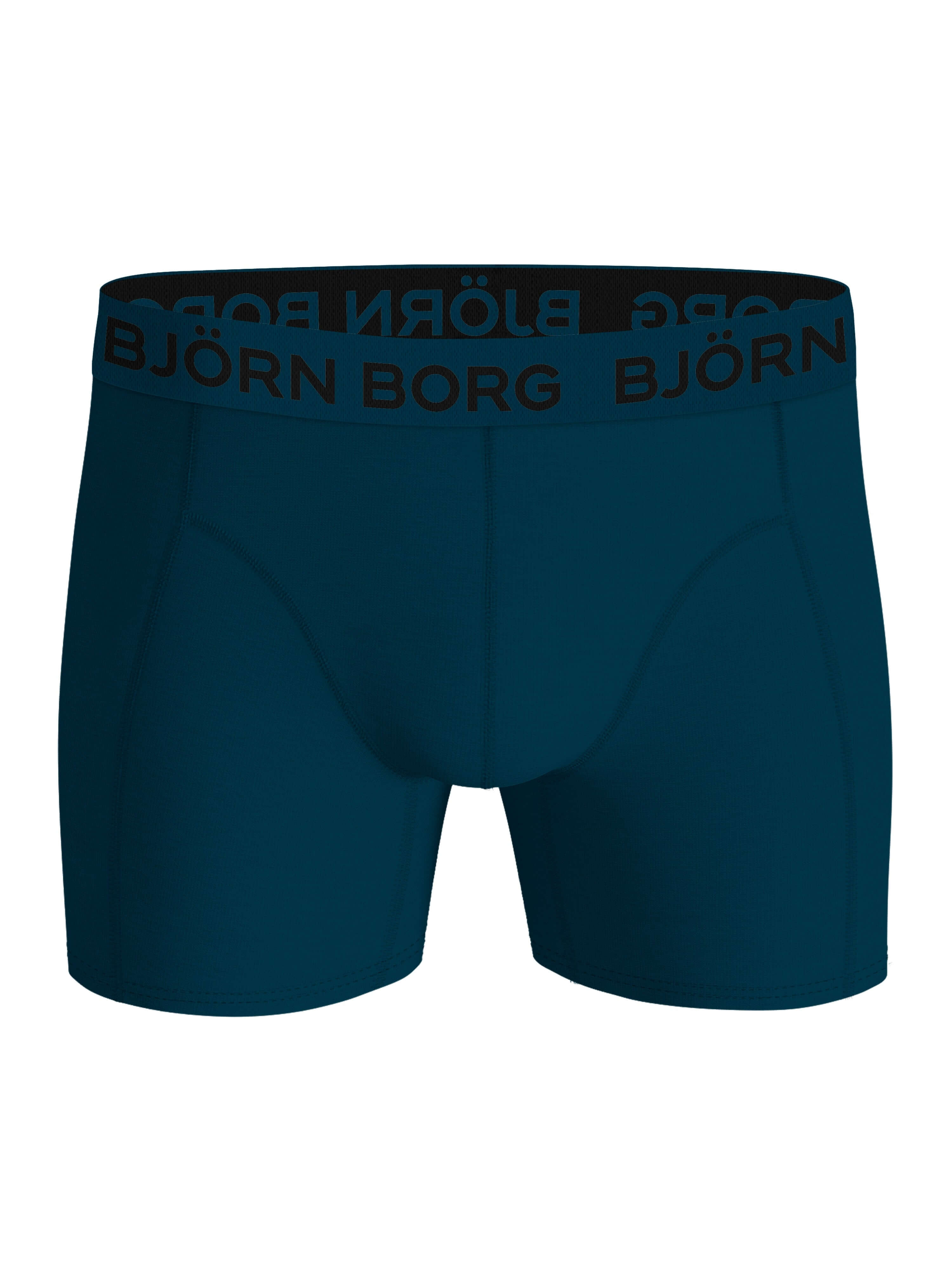 Björn Borg 3-Pack Cotton Stretch Boxers – Solid Blue / Green / Blue