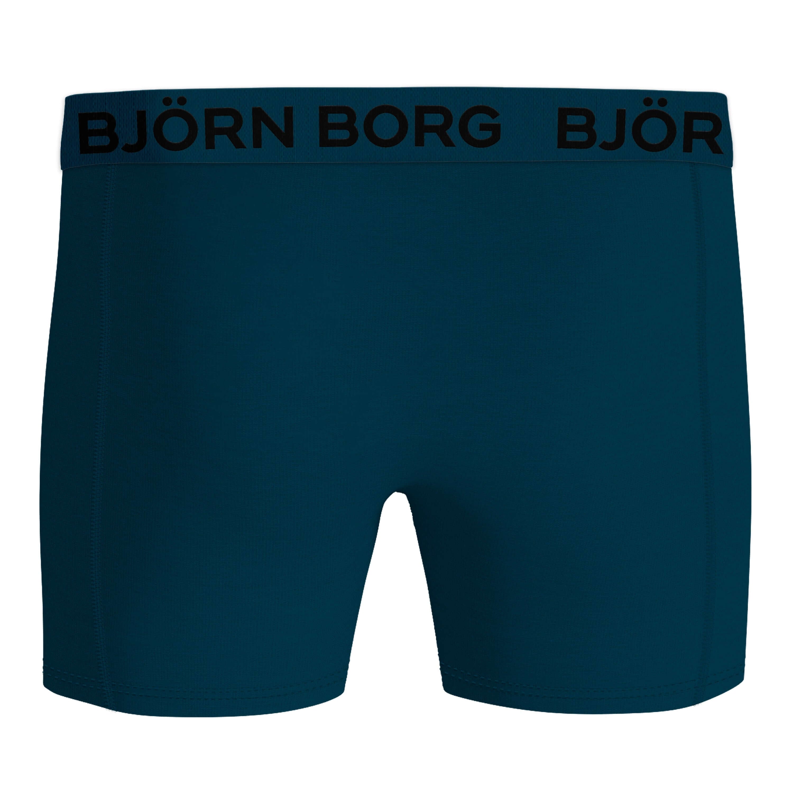 Björn Borg 3-Pack Cotton Stretch Boxers – Solid Blue / Green / Blue