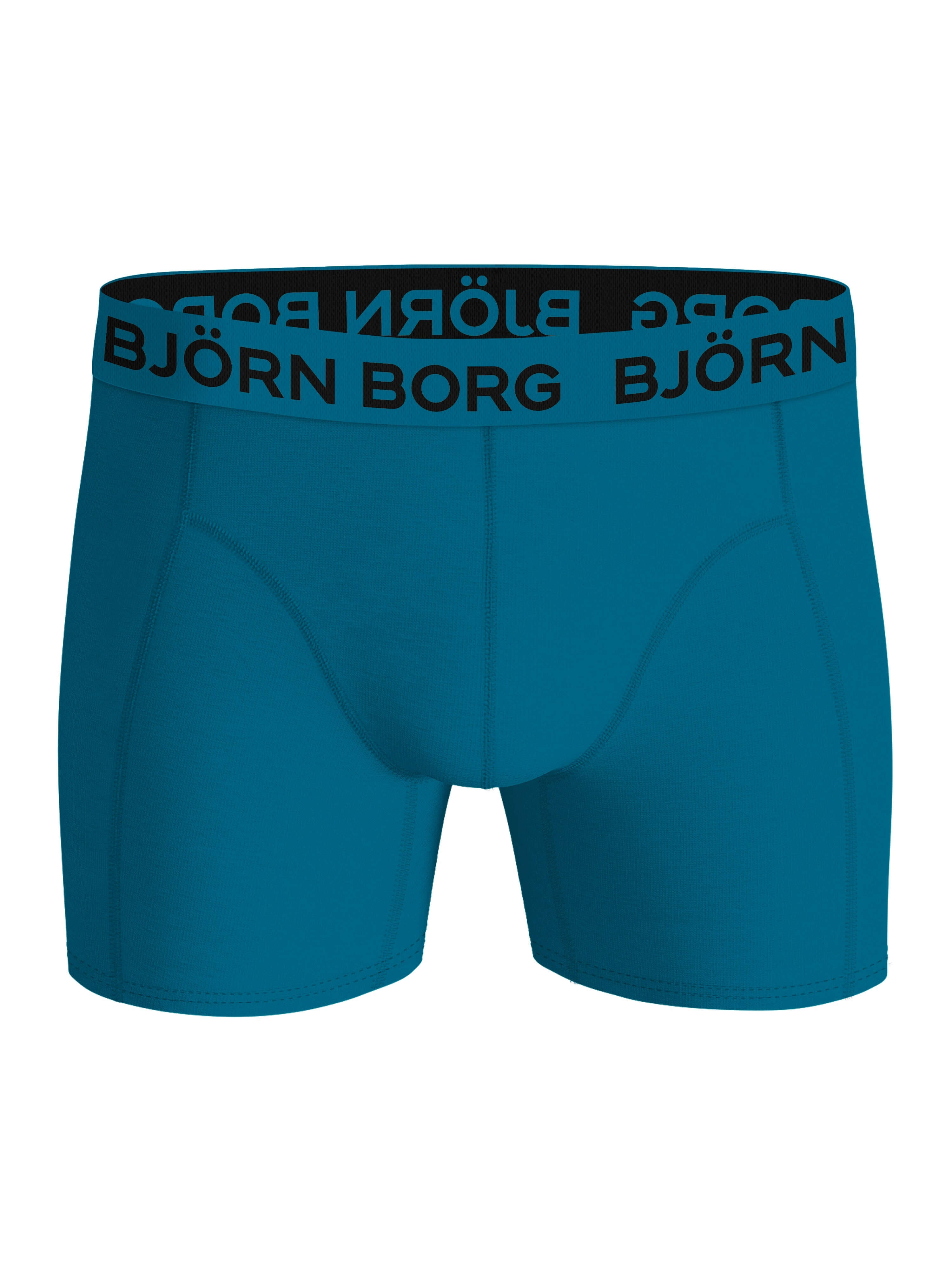 Björn Borg 3-Pack Cotton Stretch Boxers – Solid Blue / Green / Blue
