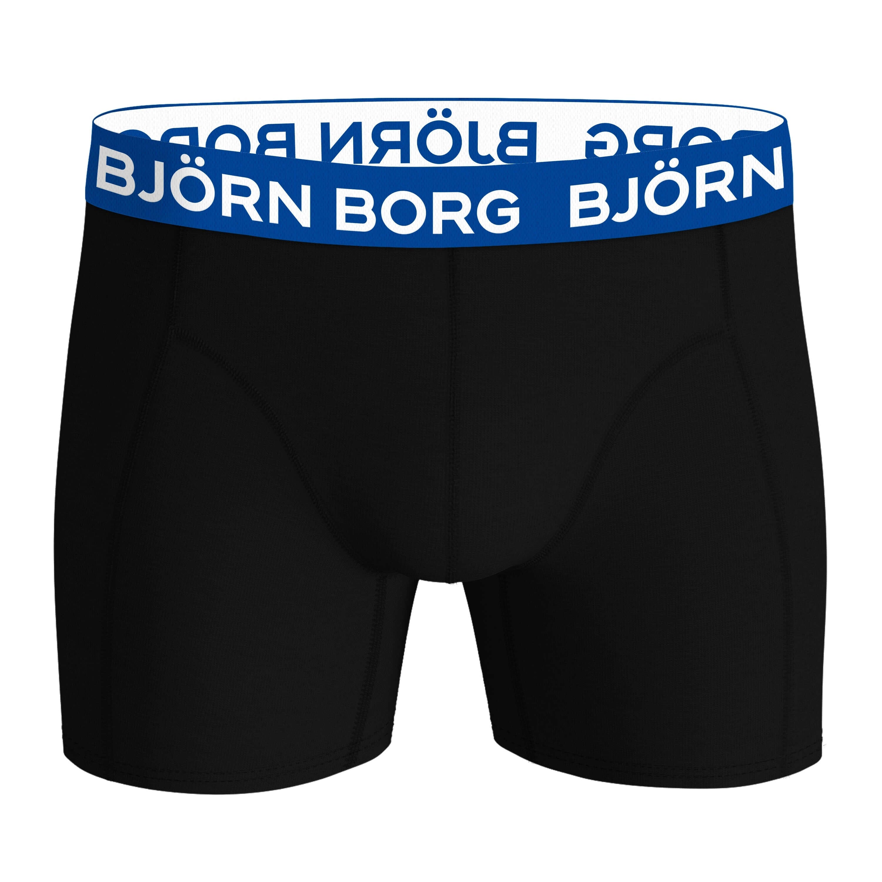 Björn Borg 3-Pack Cotton Stretch Boxers – Classic Black with Bold Multi Waistbands