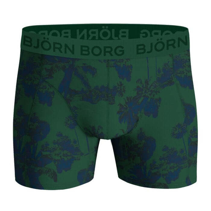 Björn Borg 3-Pack Cotton Stretch Boxers – Green Leaf / Black / Green
