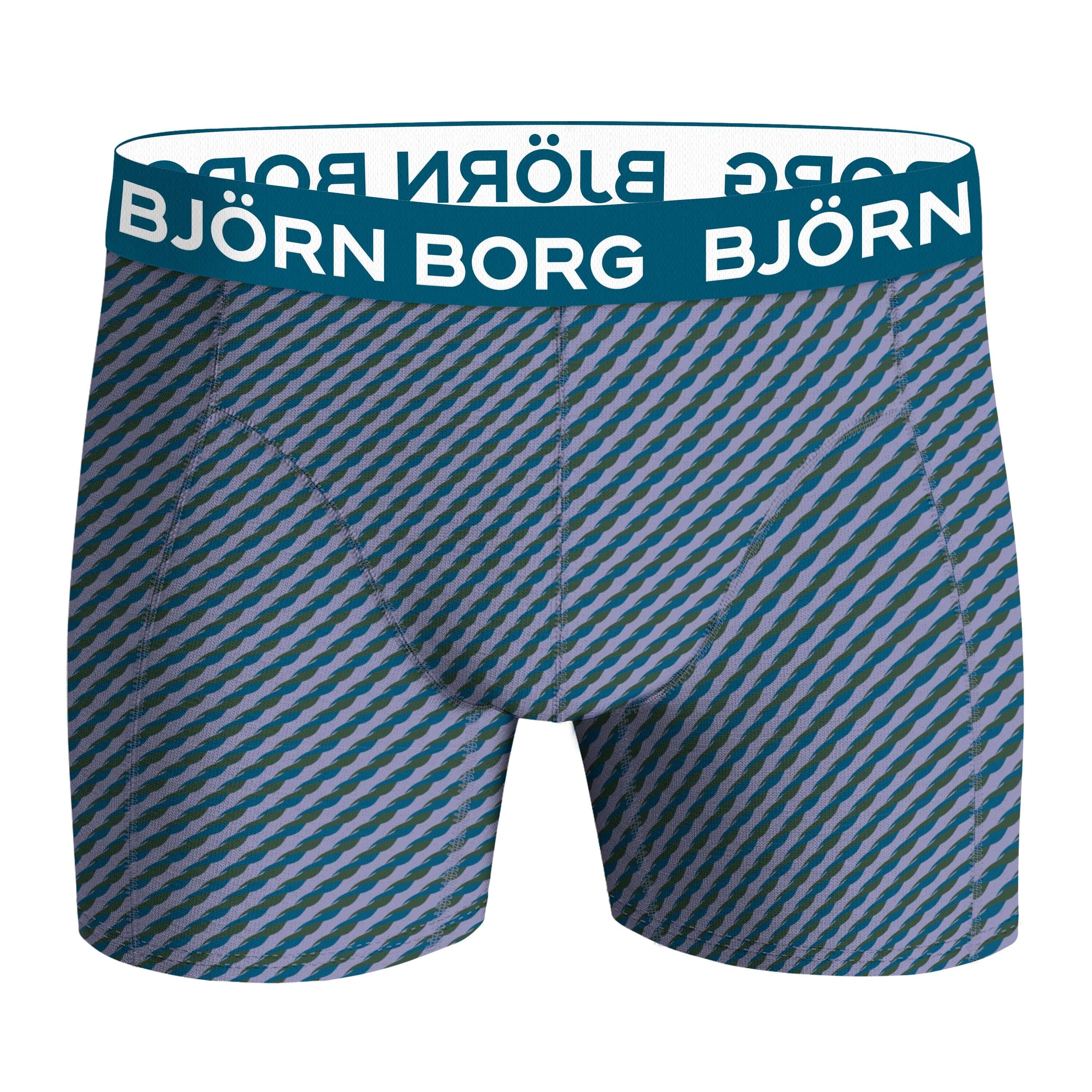 Björn Borg 3-Pack Cotton Stretch Boxers – Blue/Green Design