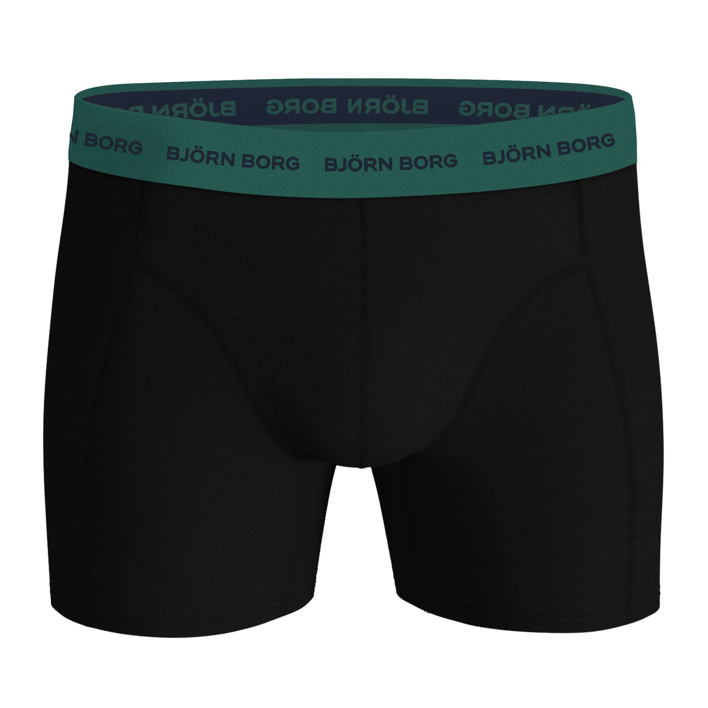 Björn Borg 5 Pack Cotton Stretch Boxers - Black, Green, Print, Orange