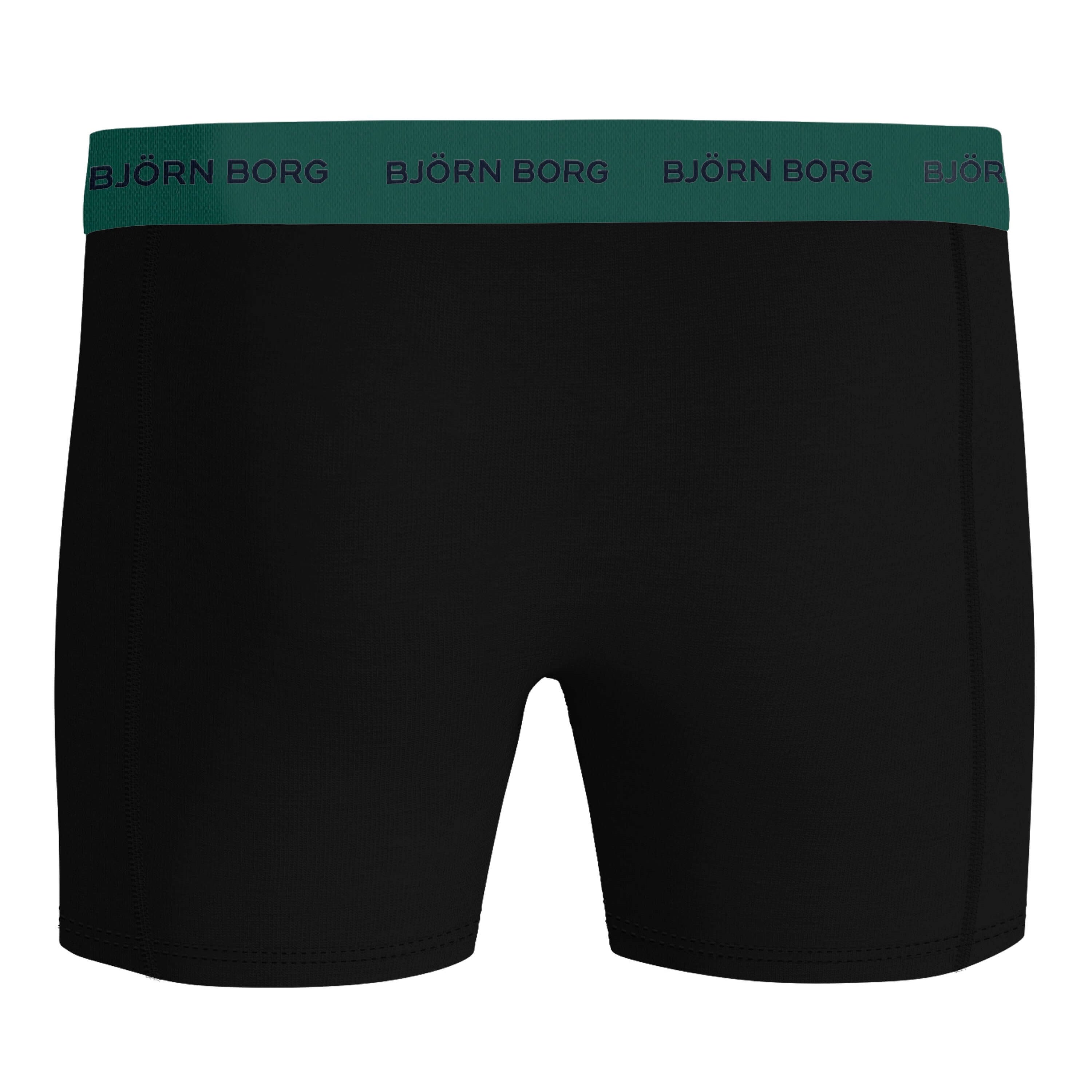 Björn Borg 5 Pack Cotton Stretch Boxers - Black, Green, Print, Orange