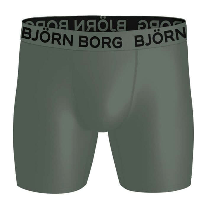 Björn Borg 3 Pack Sports Microfiber Boxers - Green, Print, Grey