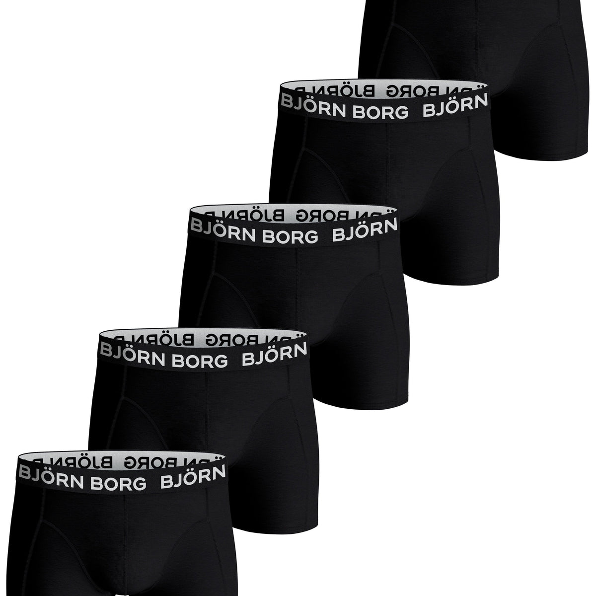 Björn Borg 5-Pack Cotton Stretch Boxer Briefs - Black pack view