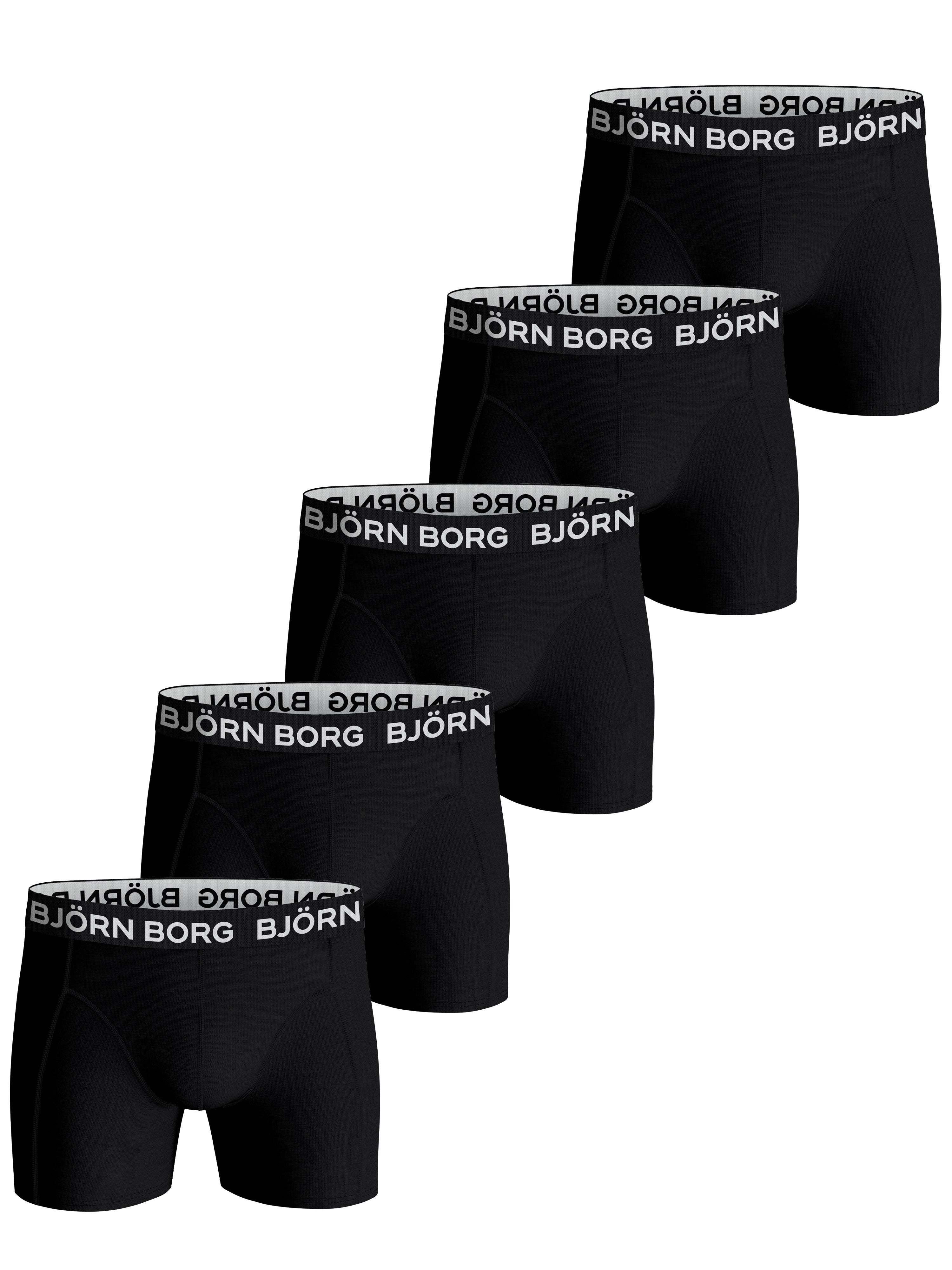 Björn Borg 5-Pack Cotton Stretch Boxer Briefs - Black pack view