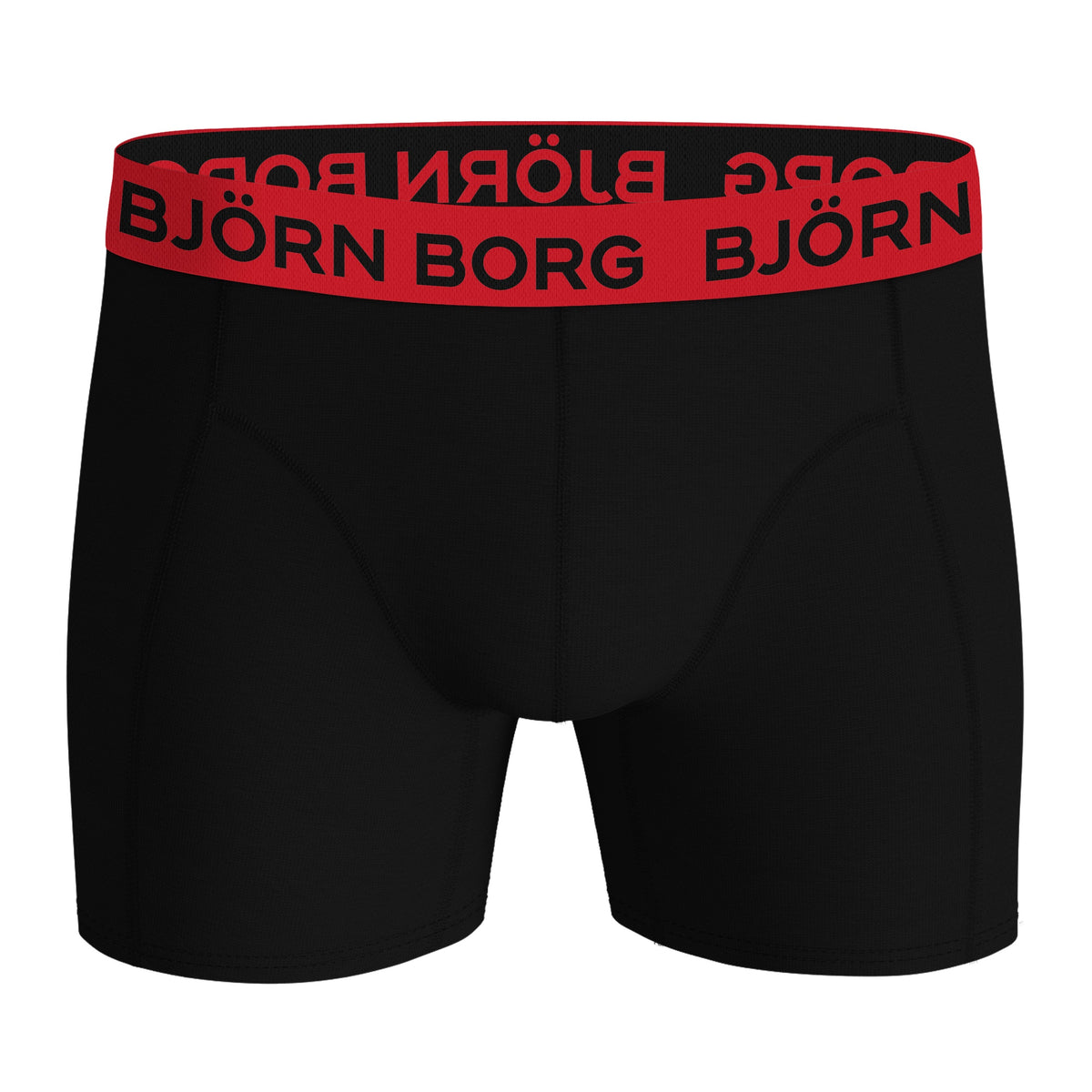 Björn Borg 5-Pack Cotton Stretch Boxer Briefs - Black Multi red waistband