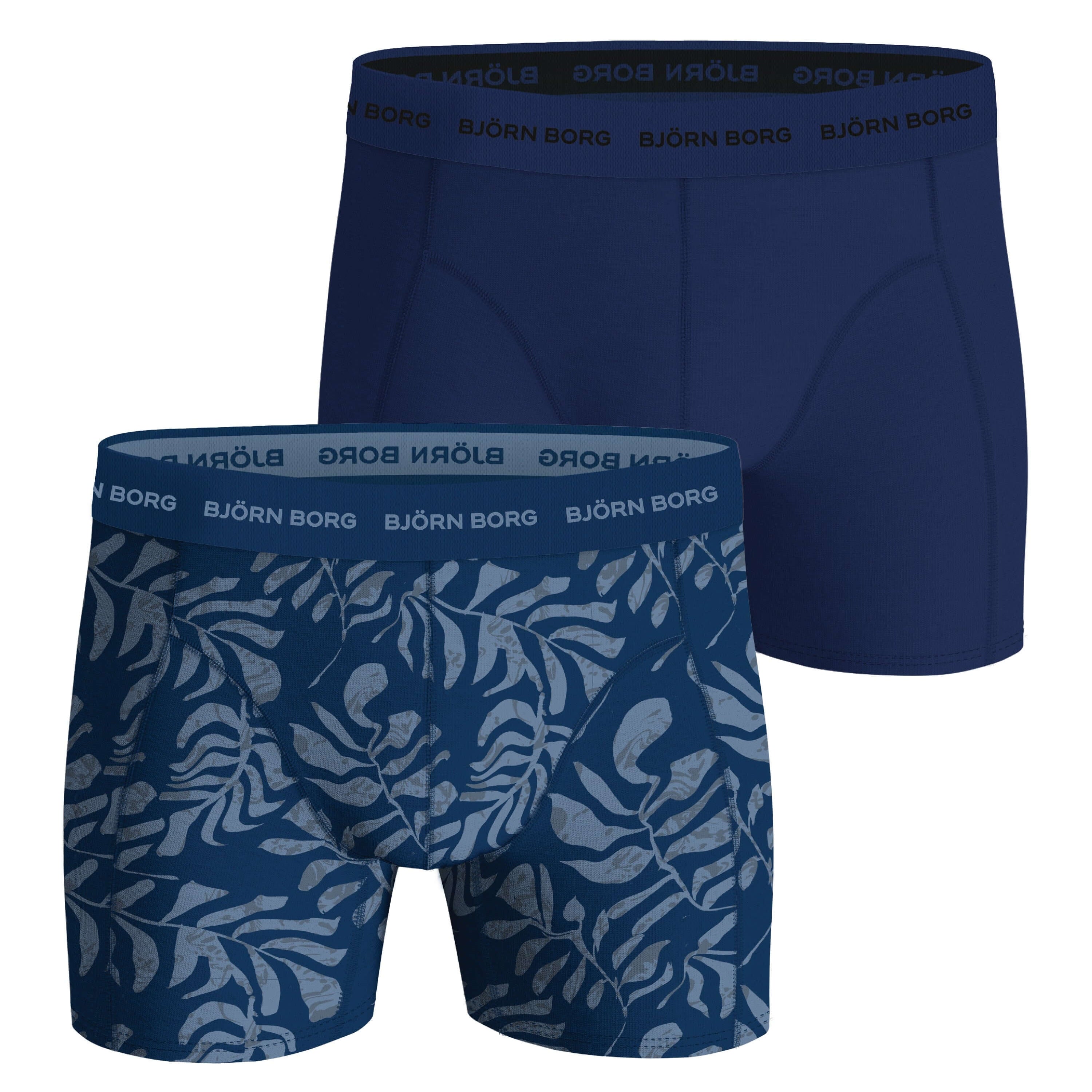 Björn Borg Men’s Stretch Cotton Boxer Shorts 2-Pack – Blue, Print