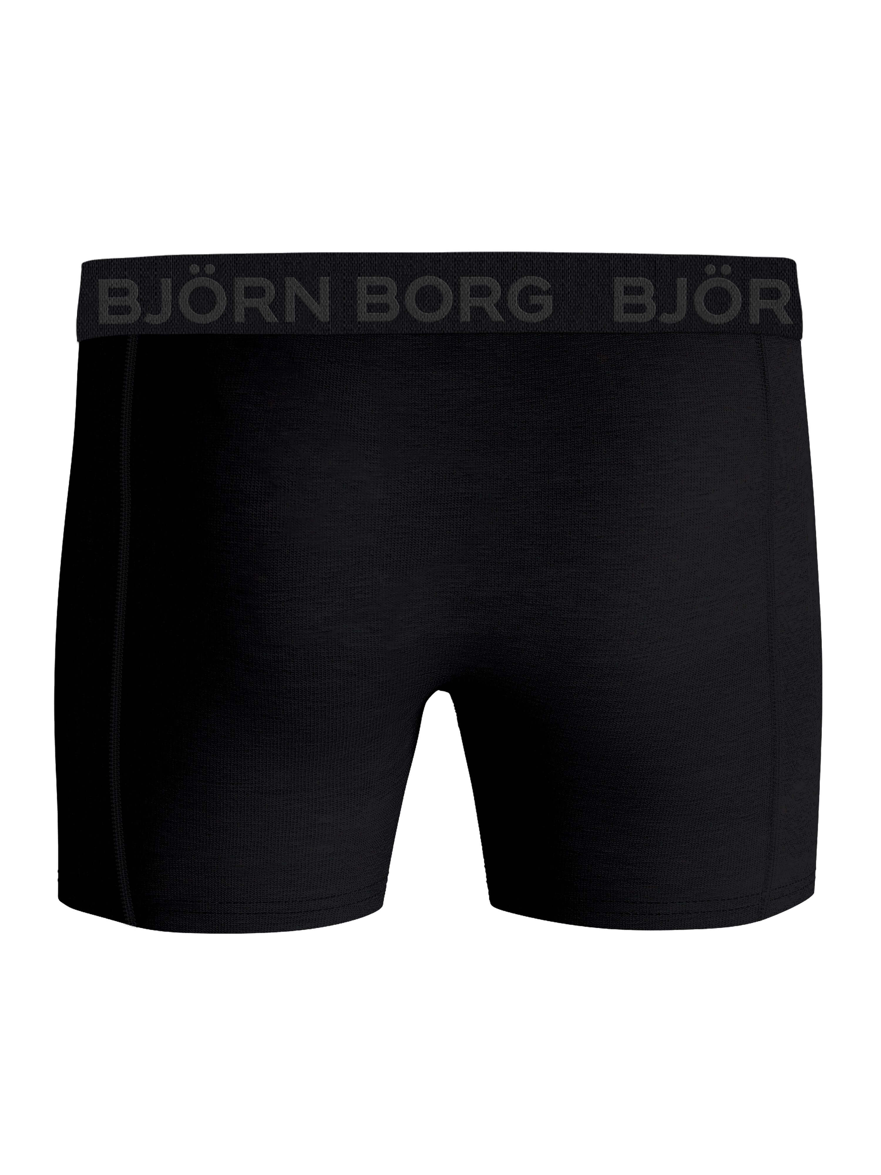Björn Borg 3-Pack Cotton Stretch Boxers – Black / Green Print / Pink