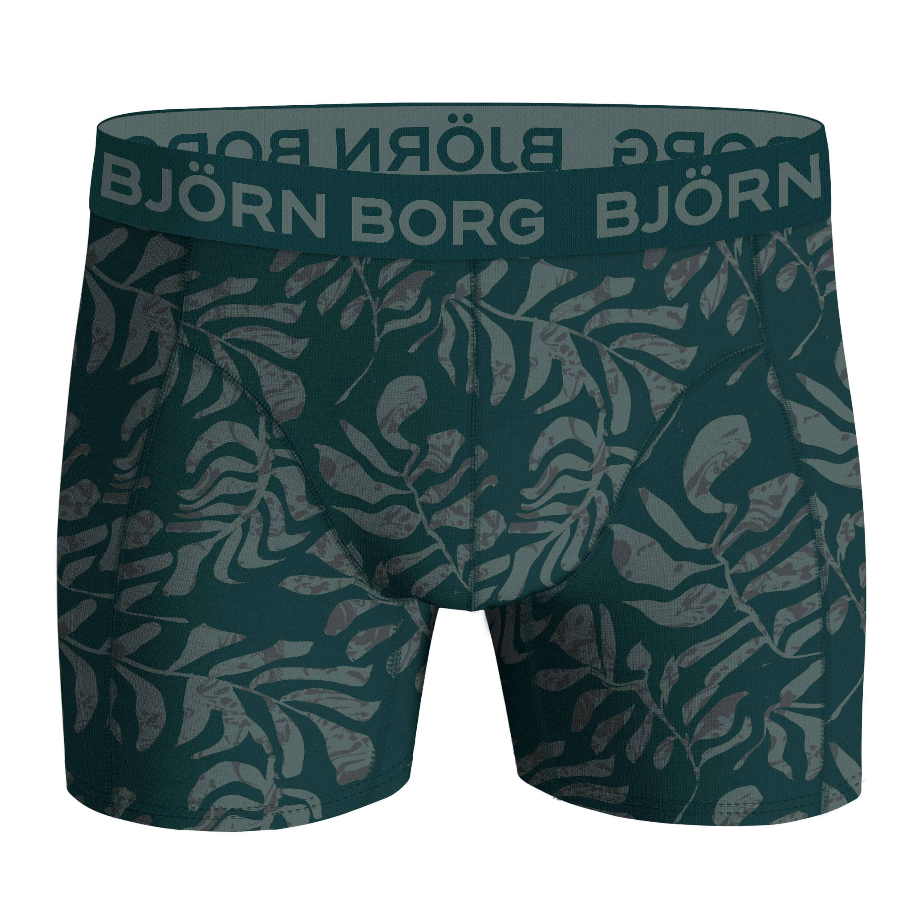 Björn Borg 3-Pack Cotton Stretch Boxers – Black / Green Print / Pink