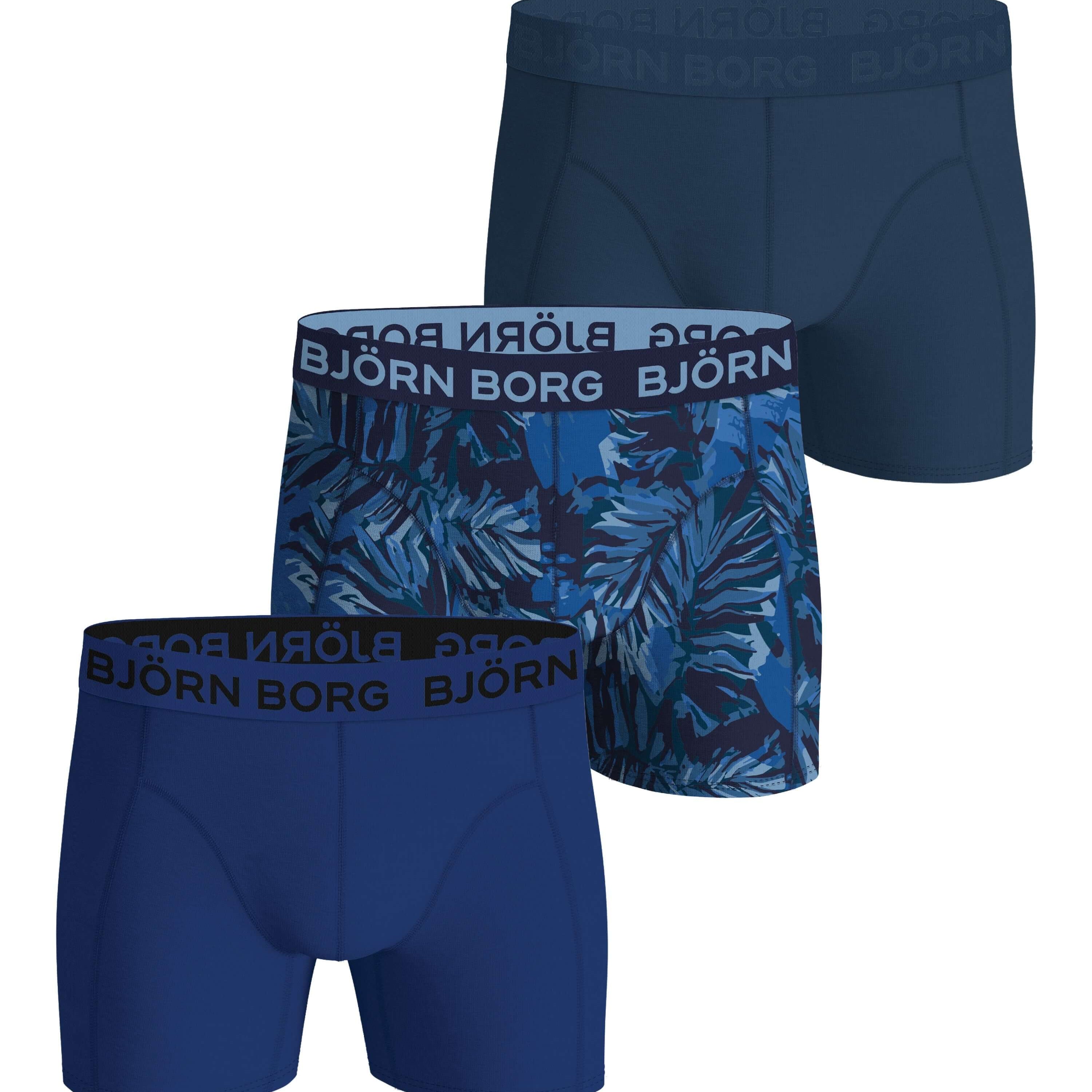 Björn Borg Men’s 3-Pack Cotton Stretch Boxers – Blue, Print