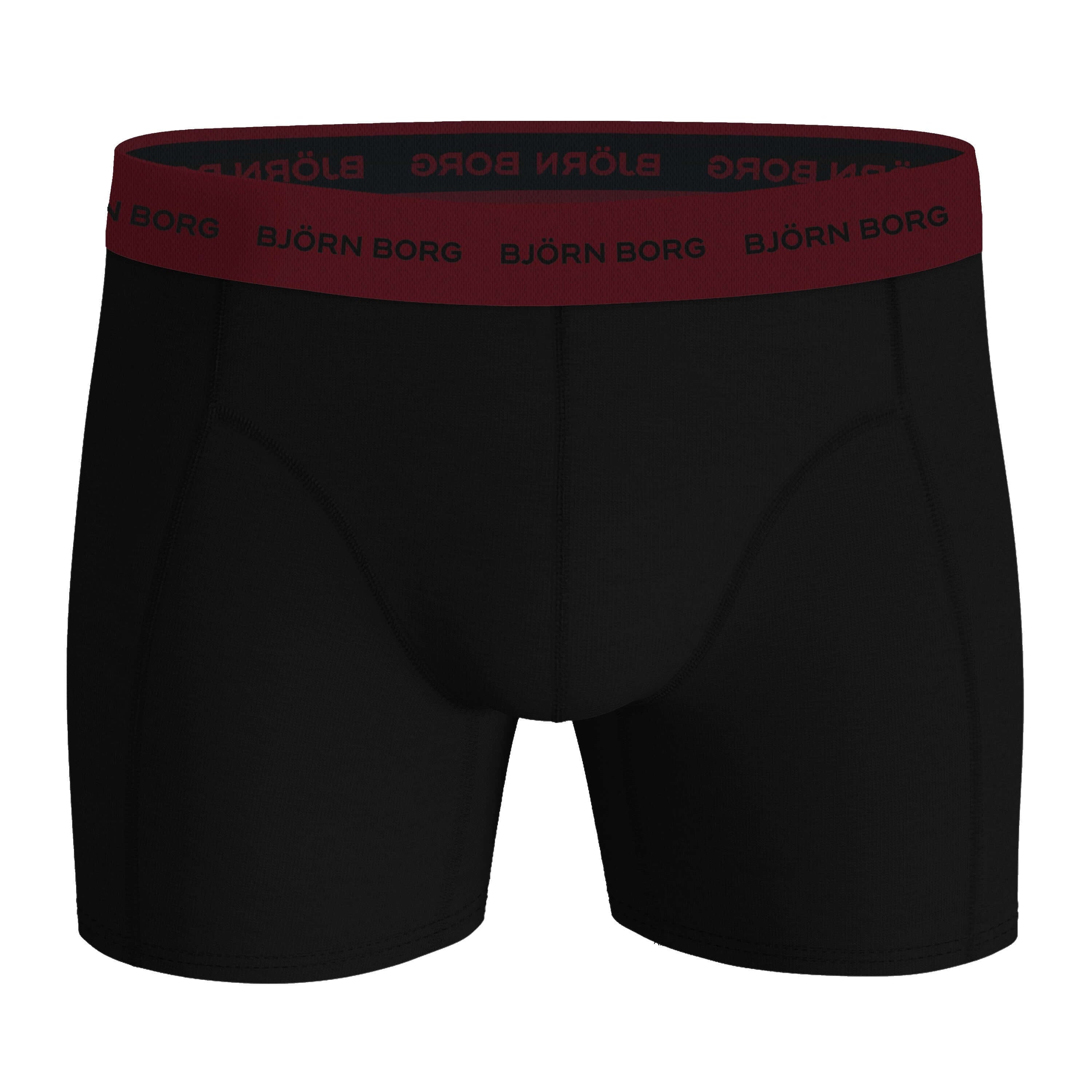 Björn Borg Men’s 3-Pack Cotton Stretch Boxers – Black, Blue, Burgundy Print