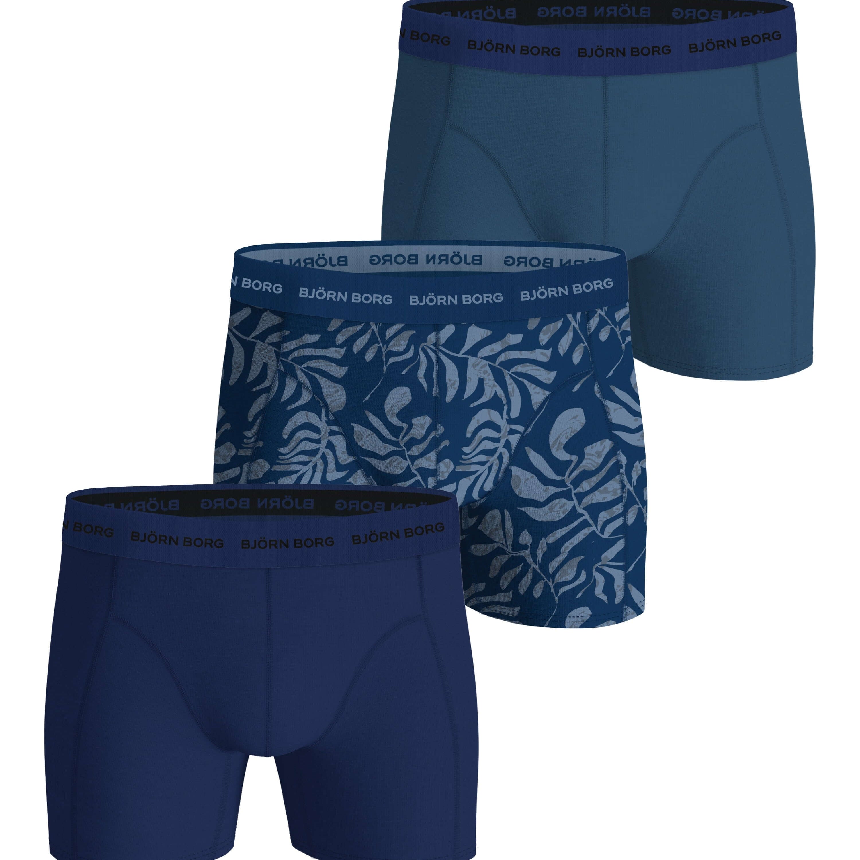 Björn Borg Men’s 3-Pack Cotton Stretch Boxers – Blue, Print