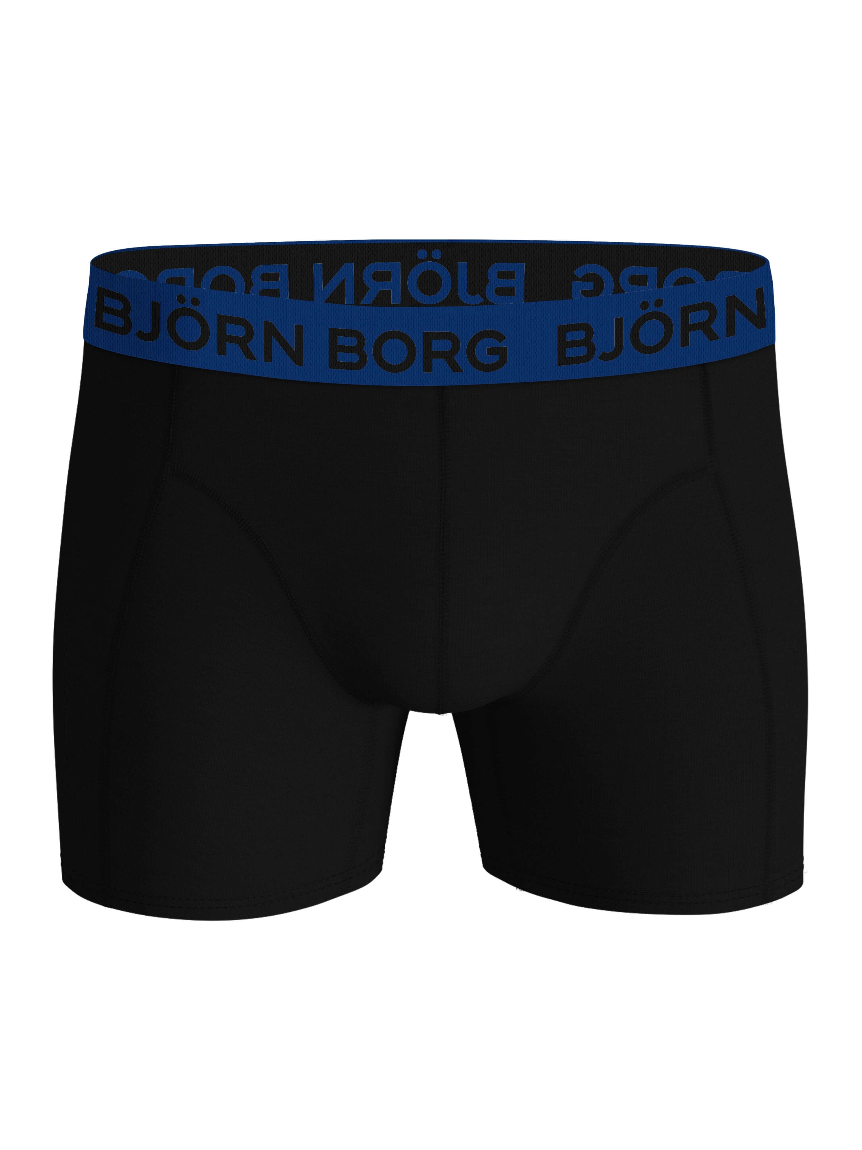 Björn Borg 5 Pack Cotton Stretch Boxers - Black, Blue, Green, Print