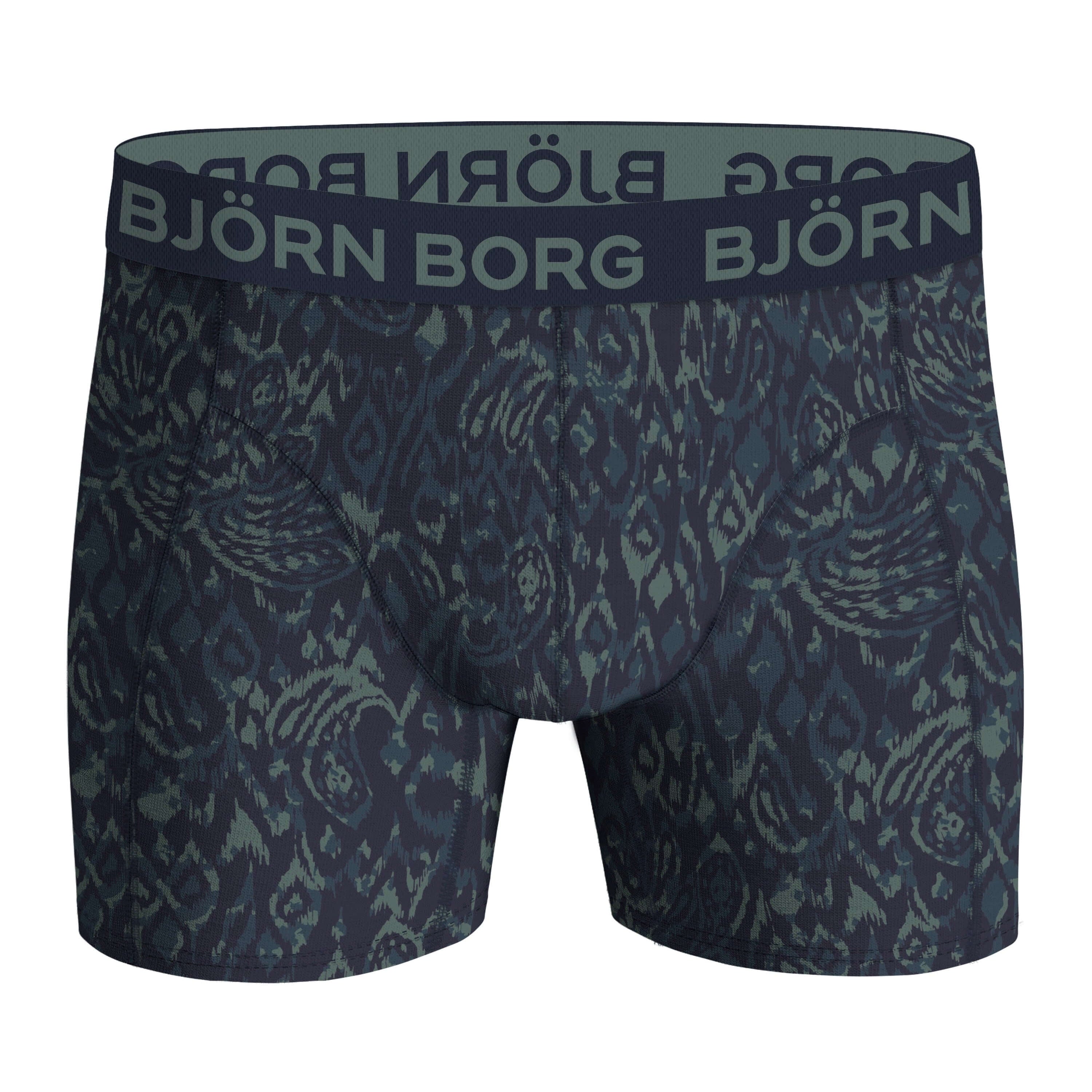 Björn Borg 5 Pack Cotton Stretch Boxers - Black, Blue, Green, Print